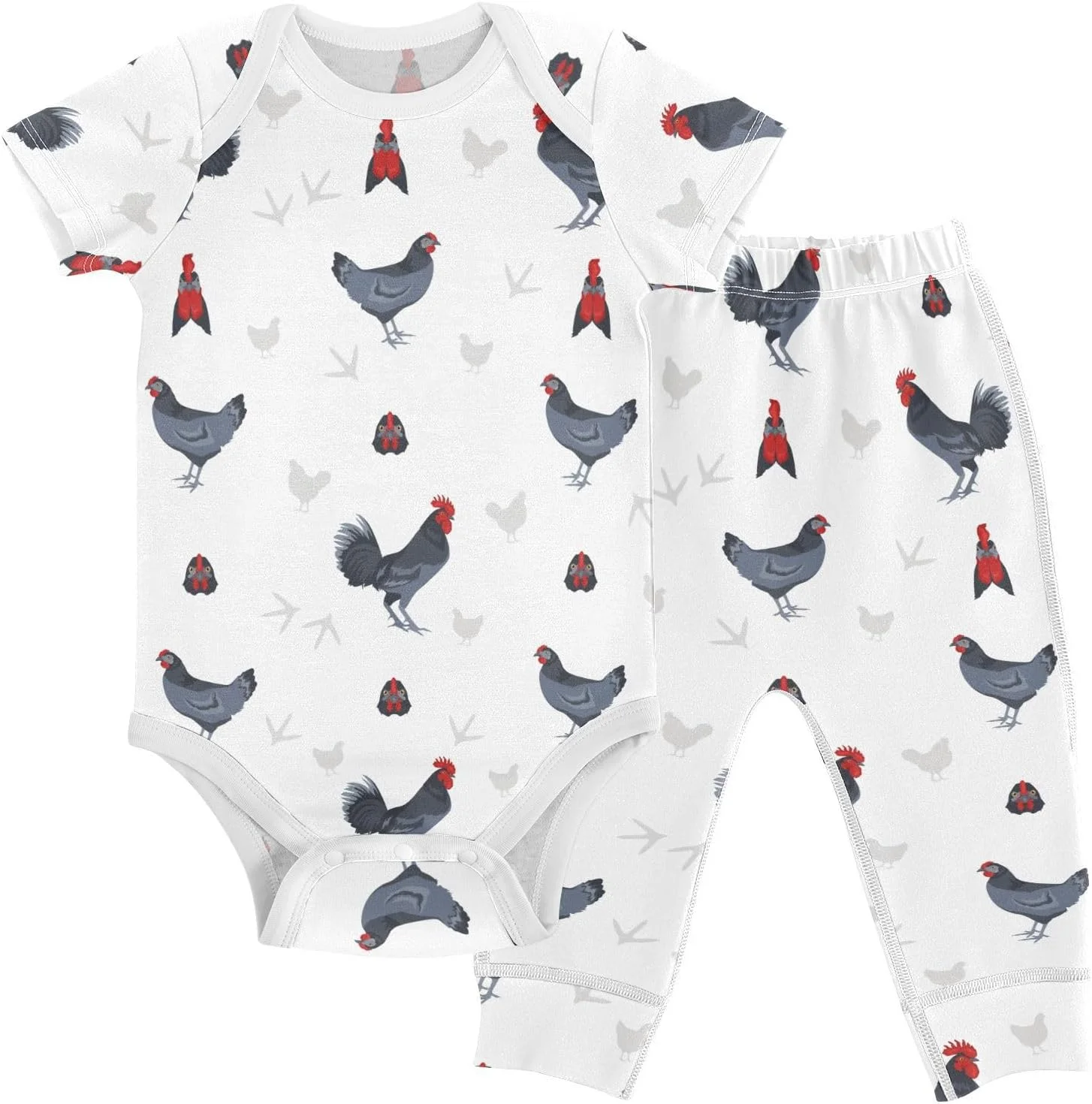 ست لباس نوزادی طرح جوجه آبی Delaware، شامل بادی و شلوار، مناسب برای نوزادان 0 تا 24 ماهه، پسرانه و دخترانه