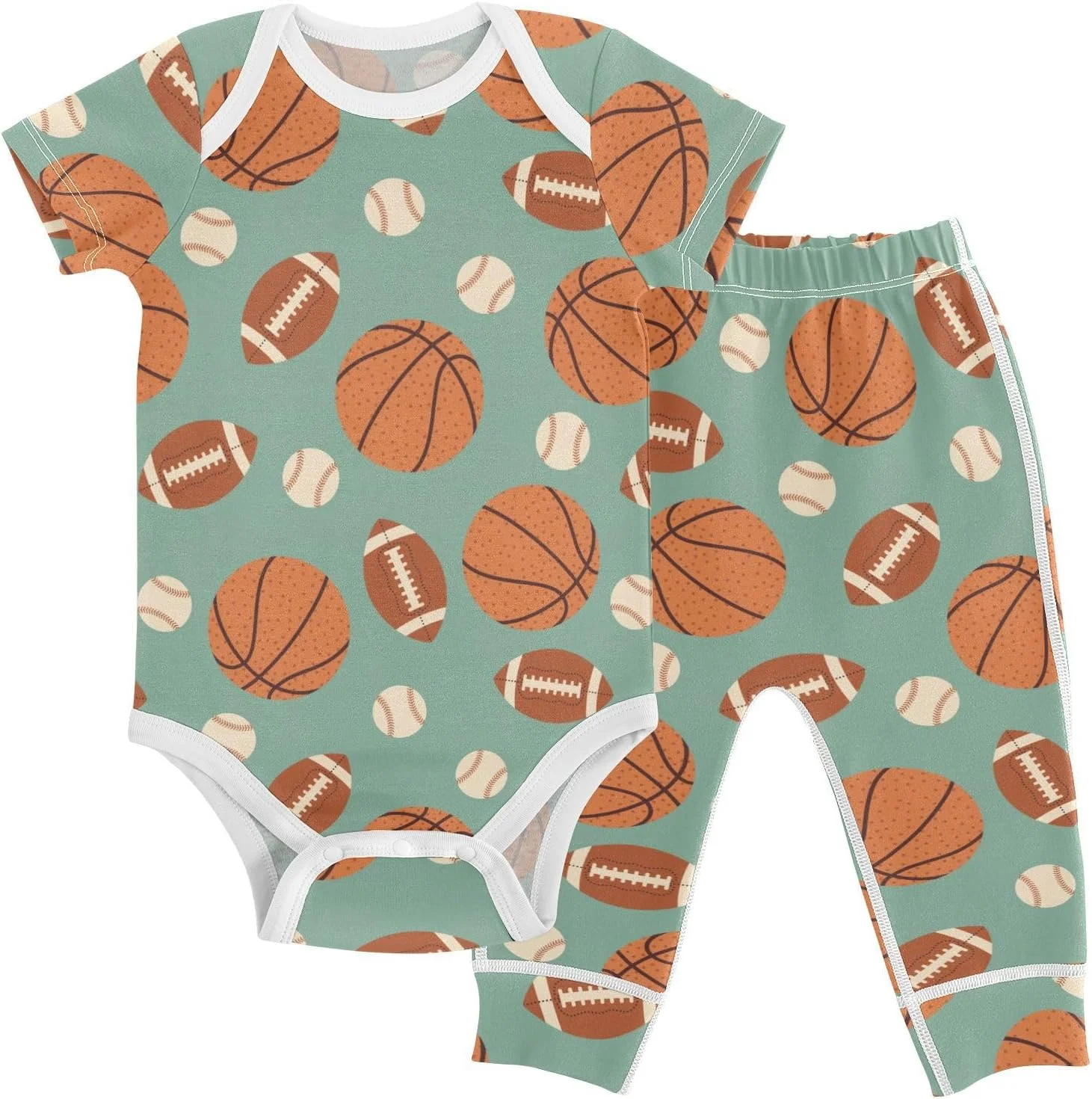 ست لباس نوزادی شامل بادی و شلوار مناسب نوزادان 0 تا 24 ماهه برای پسران و دختران