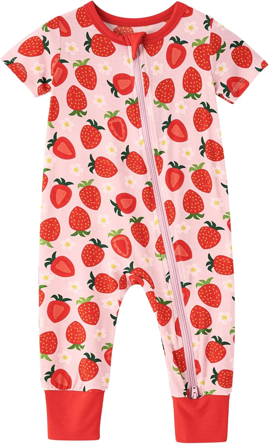 رامپر آستین کوتاه نرم نوزادی، لباس خواب، رامپر جوراب دار دخترانه، جامپسوت راحت و اندازه