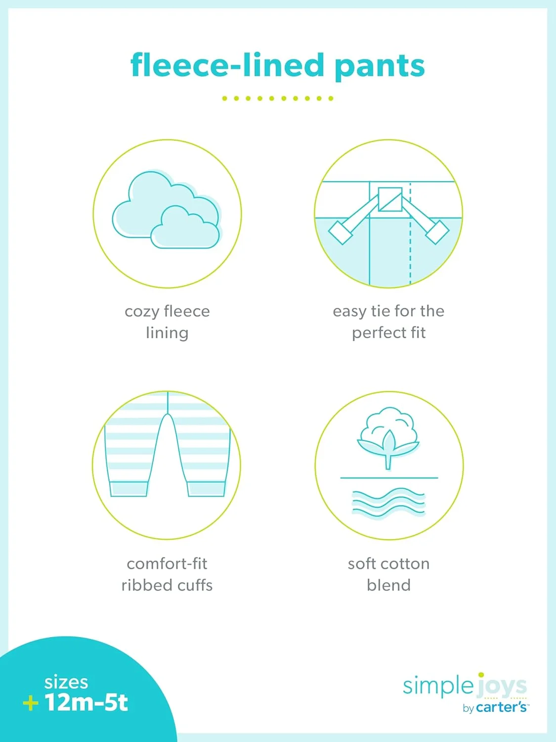 شلوار پشمی پسرانه کارترز مدل Simple Joys بسته دو عددی