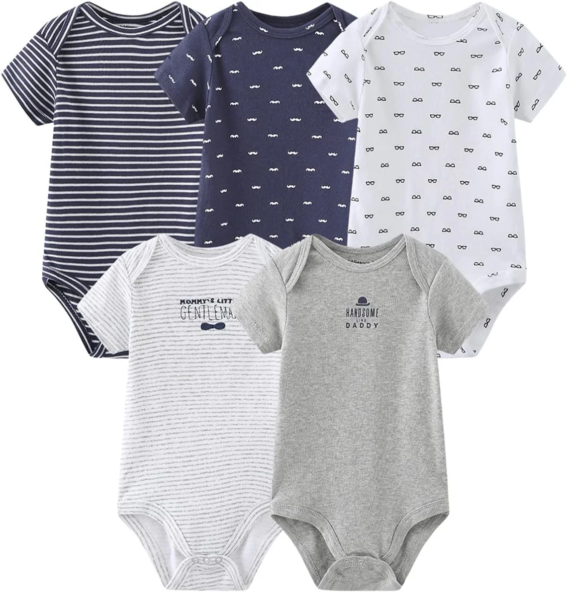 بادی آستین کوتاه نوزادی، لباس یک تکه نوزاد برای نوزادان پسر و دختر