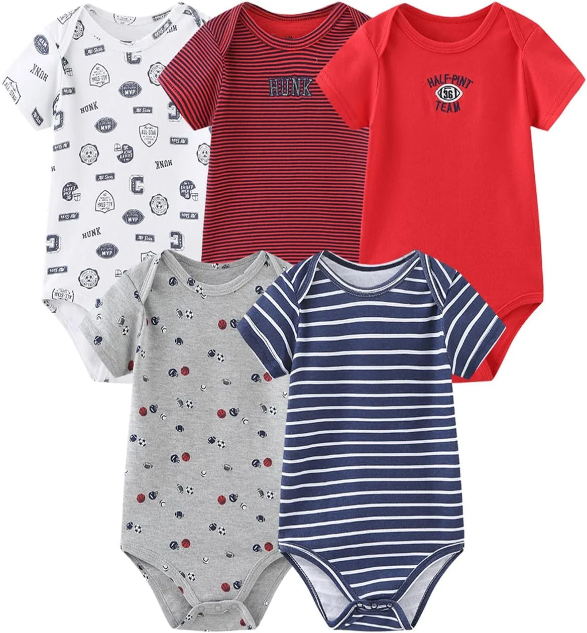 ست هدیه لباس نوزادی شامل بادی، شلوار برای نوزاد دختر و پسر، 24 تکه، 100% پنبه، لوازم ضروری و جانبی