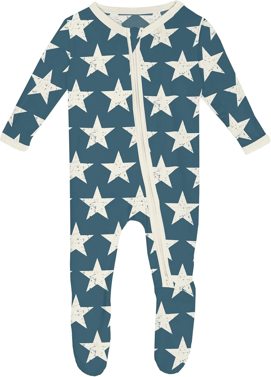 لباس سرهمی زیپ‌دار طرح ستاره و راه راه برای نوزاد، مناسب پسر و دختر