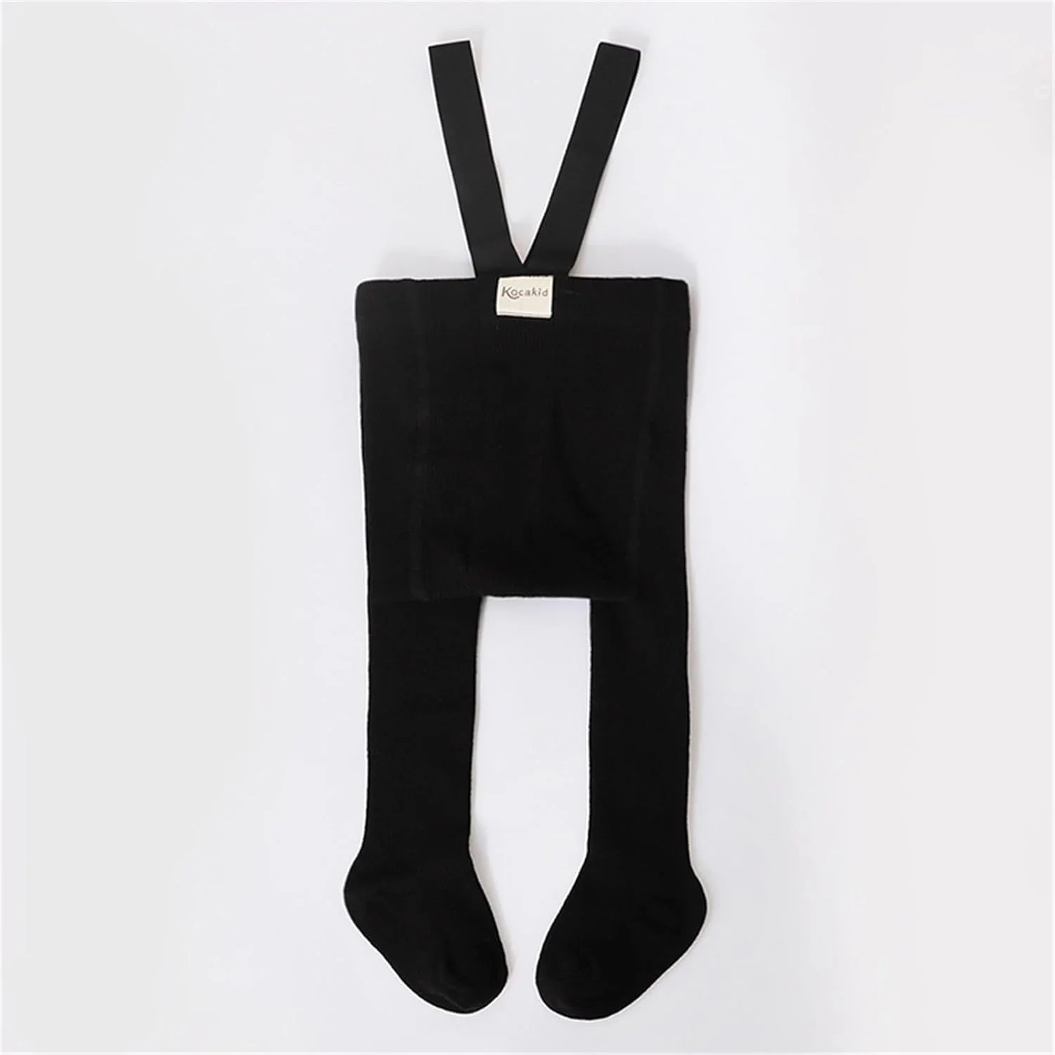 جوراب شلواری نوزاد دختر پسر با بند شانه ای، ساق شلواری بافتنی راه راه، جوراب ساق بلند، شلوار فاق بلند رنگ ثابت