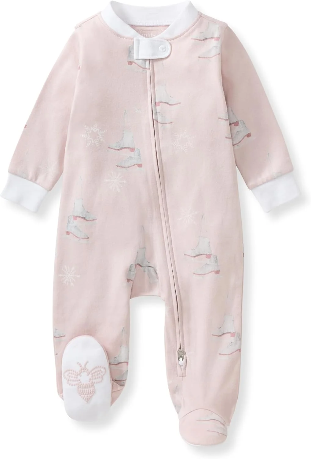 لباس خواب و بازی نوزاد دخترانه Burt's Bees Baby، نرم و لطیف، 100% پنبه ارگانیک، لباس یکسره با طرح زنبور ضد لغزش، ملزومات نوزادی و لباس خواب کودک نوپا