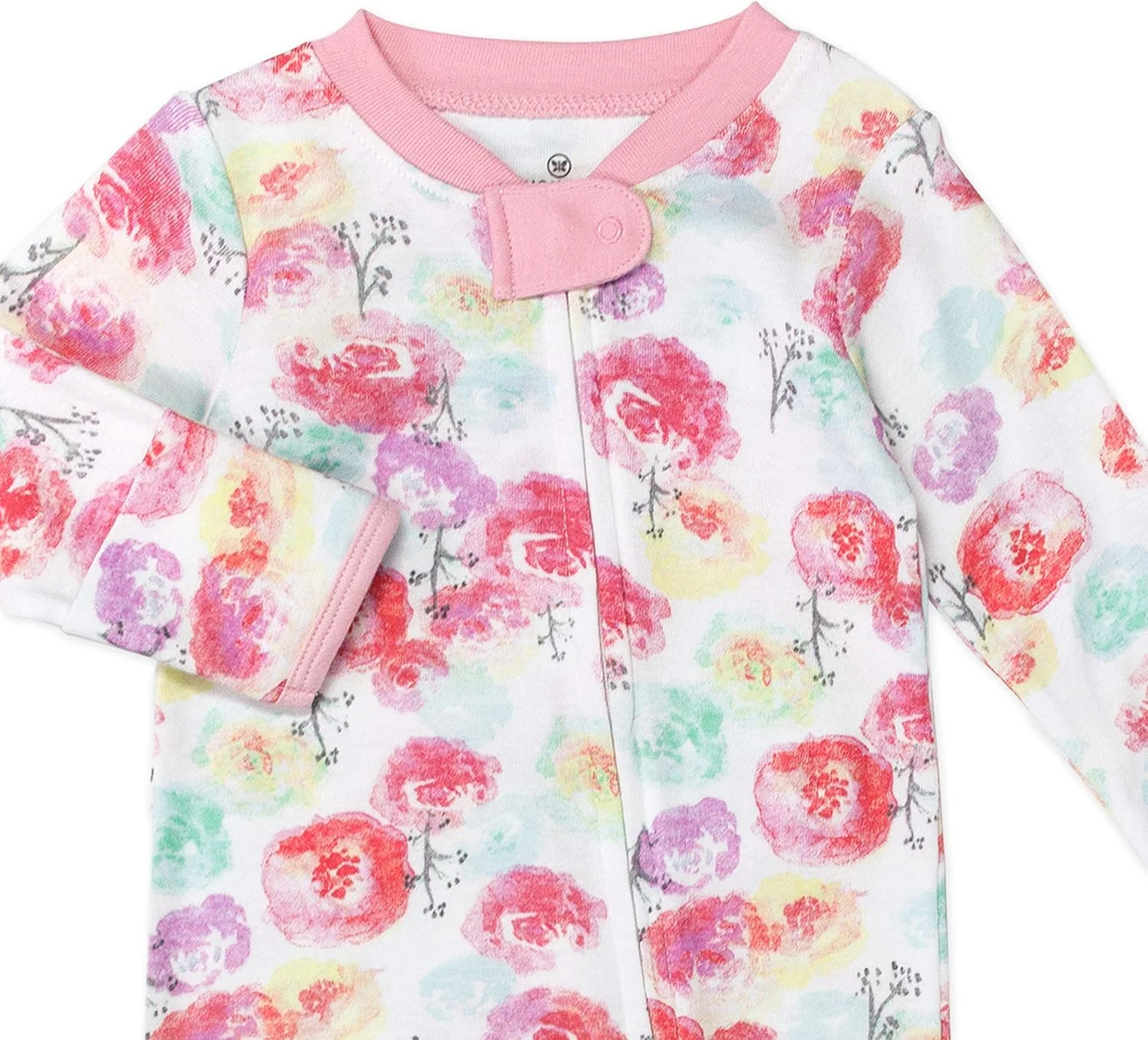 لباس خواب و بازی نوزاد دخترانه HonestBaby، پنبه ارگانیک، جوراب دار، مناسب نوزاد و نوپا