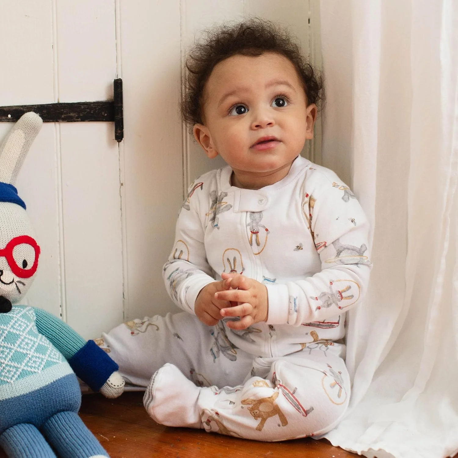 لباس خواب یکسره نوزادی پسرانه Burt's Bees Baby، 100% پنبه ارگانیک، نرم، لباس یک تکه جوراب دار، سرهمی زیپ دار مورب، لباس خواب راحت با دکمه فشاری مناسب نوزاد و کودک نوپا