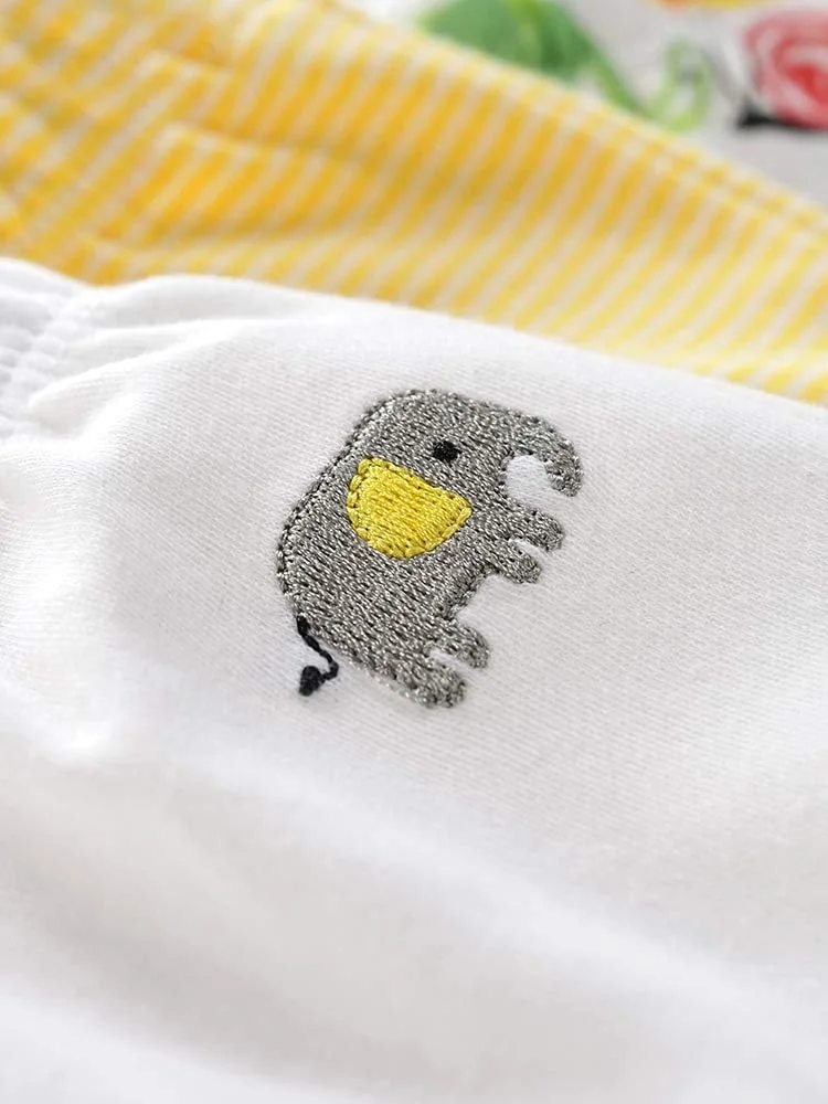 Teach Leanbh ست 3 عددی شلوار جوراب دار نوزادی، پنبه ای، گلدوزی شده، طرح چاپی، ساق های غیر رسمی 0-12 ماه