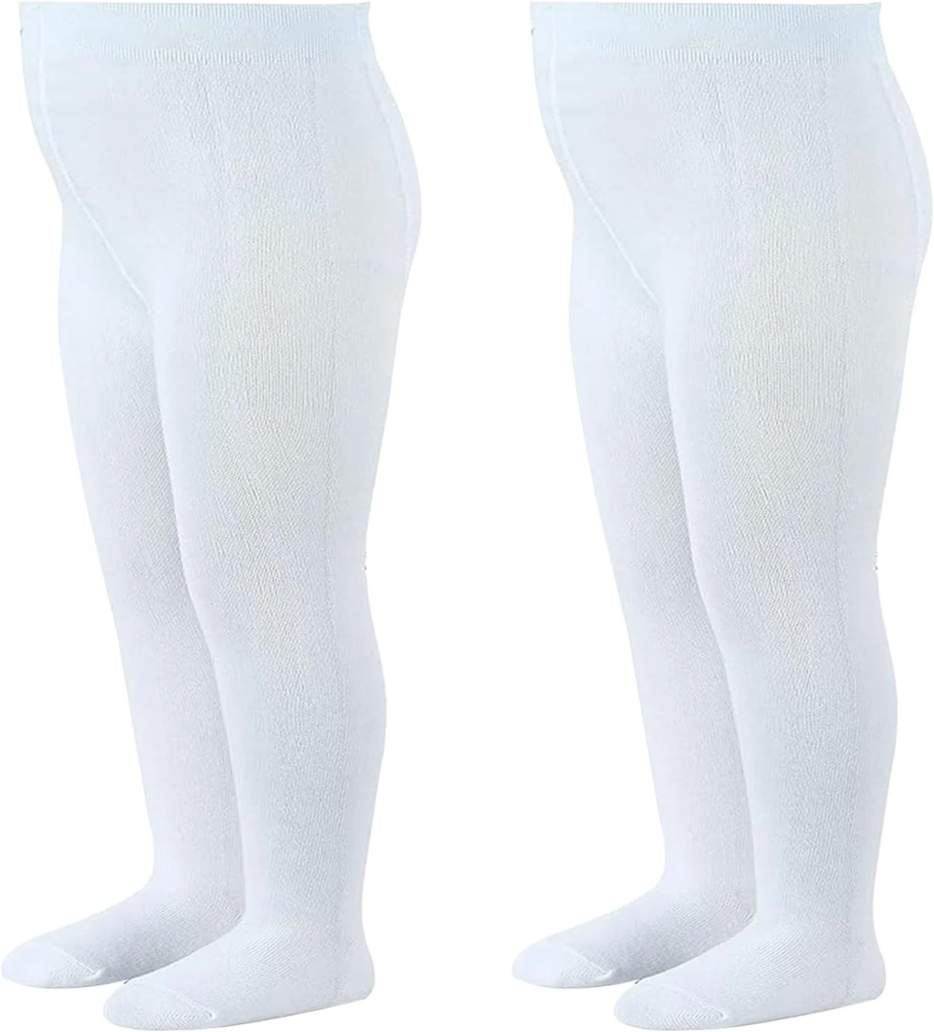 جوراب شلواری ضخیم دخترانه نرم و لطیف | جوراب ساق بلند گرم پنبه ارگانیک | مناسب نوزاد و کودک نوپا - بسته 2 عددی