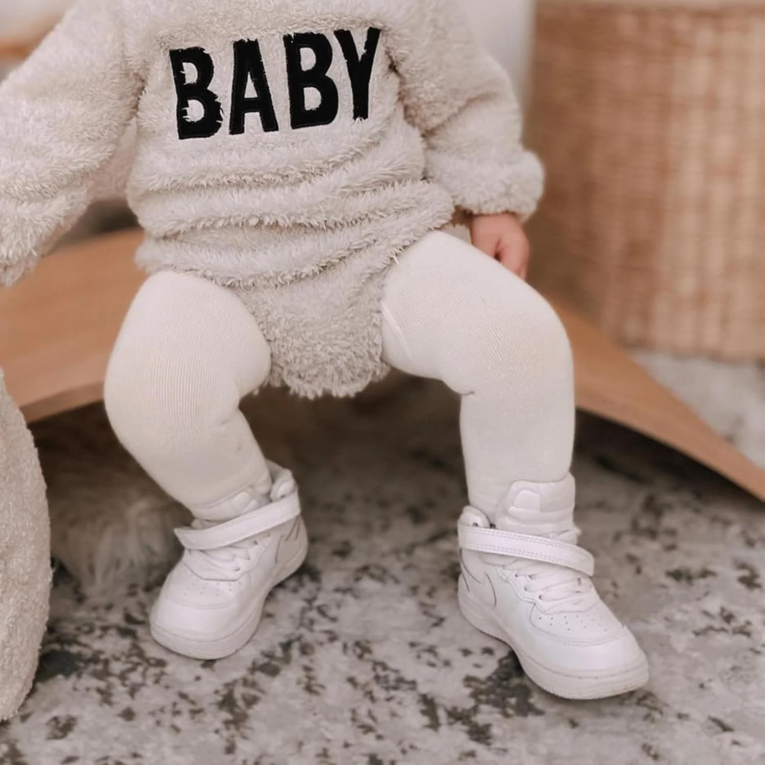 جوراب شلواری ضخیم دخترانه نرم و لطیف | جوراب ساق بلند گرم پنبه ارگانیک | مناسب نوزاد و کودک نوپا - بسته 2 عددی