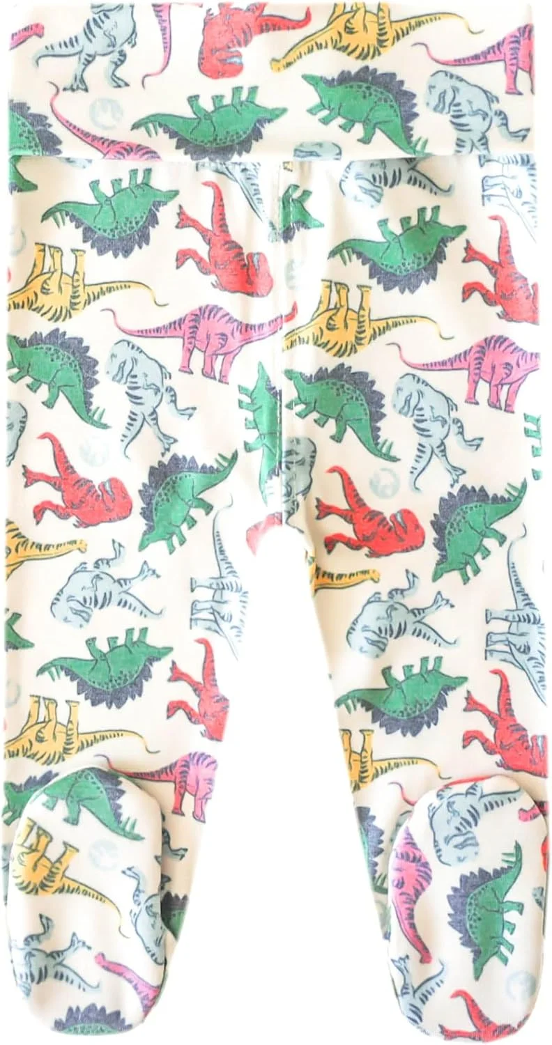 شلوار جورابدار کودک Copper Pearl: فوق العاده نرم، جورابدار و شلوار نوزادی دوست داشتنی، شلوار پسرانه شیک و راحت، شلوار دخترانه و لباس کودکانه با طرح دایناسورهای پارک ژوراسیک، نوزادی
