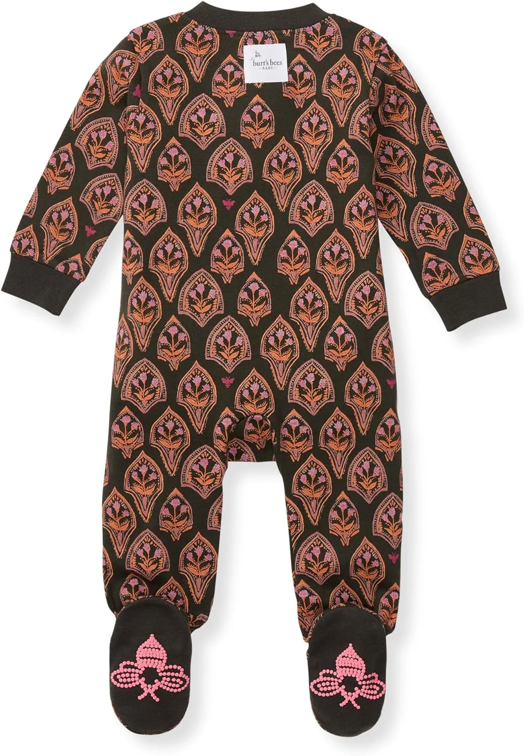 لباس خواب سرهمی نوزاد دخترانه Burt's Bees Baby، پنبه ارگانیک، زیپ دار، لباس راحتی نوزاد و کودک (تک عددی)