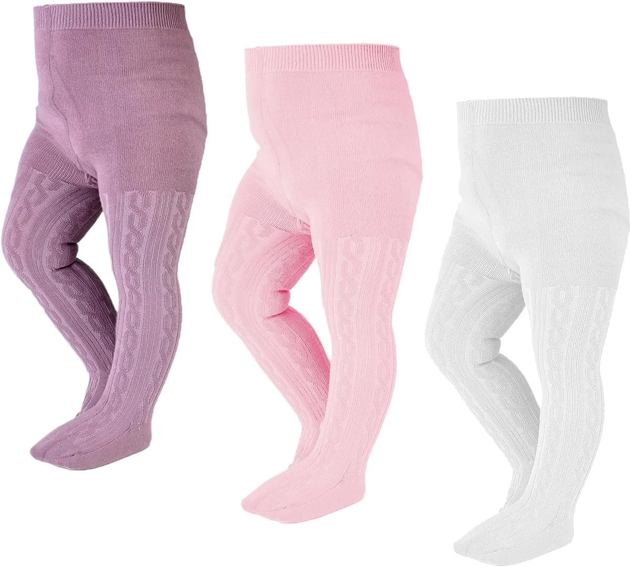 جوراب شلواری ضخیم بافتنی نوزاد دخترانه EPEIUS، ساق شلواری و جوراب پنبه ای مناسب نوزادان و کودکان نوپا، بسته های 3/4/5/6 عددی