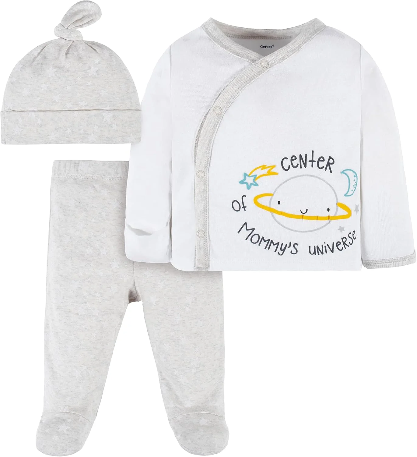 ست لباس نوزادی یونیسکس Gerber شامل پیراهن، شلوار جورابدار و کلاه (بسته 3 عددی) ست لباس نوزادی یونیسکس Gerber شامل پیراهن، شلوار جورابدار و کلاه (بسته 3 عددی)