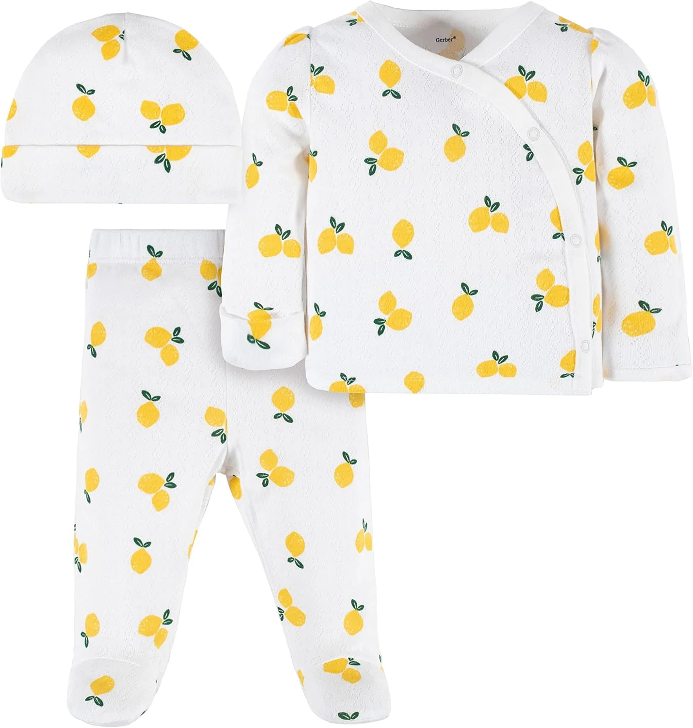 ست لباس نوزادی دخترانه Gerber شامل پیراهن طرحدار، شلوار جورابدار و کلاه (بسته 3 عددی) ست لباس نوزادی دخترانه Gerber شامل پیراهن طرحدار، شلوار جورابدار و کلاه (بسته 3 عددی)