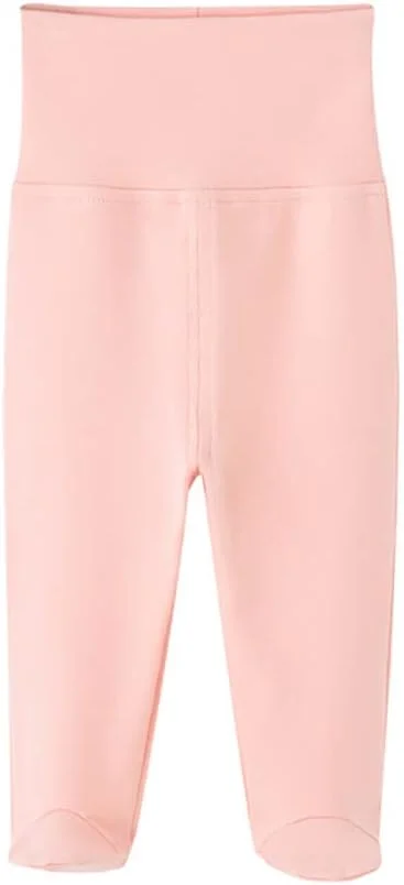 شلوار نوزادی پنبهای نرم با کمر بلند و جورابدار شلوار نوزادی پنبهای نرم با کمر بلند و جورابدار