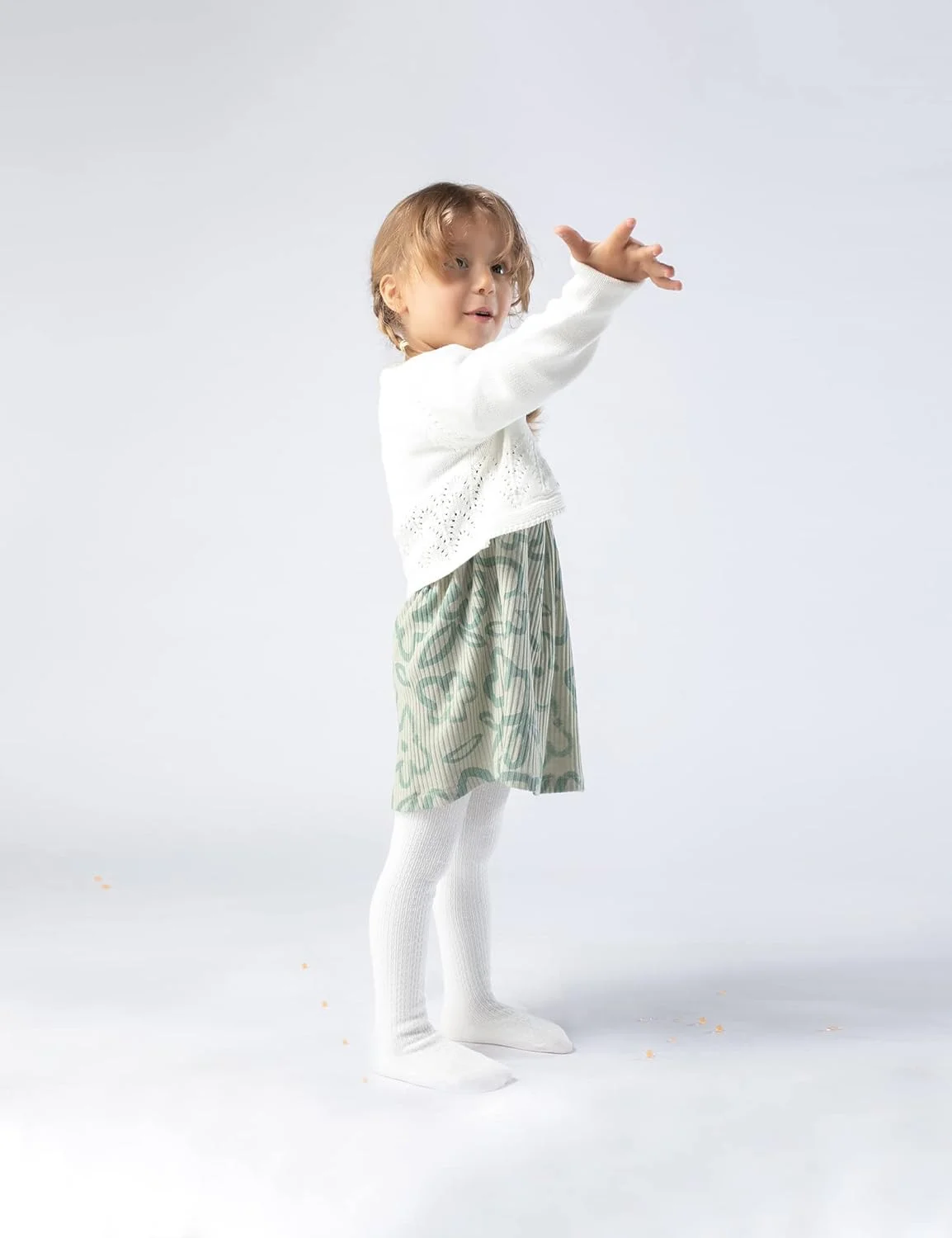 جوراب شلواری بافتنی کابلی دخترانه نوزاد، جوراب شلواری نخی بدون درز مناسب نوزادان دختر