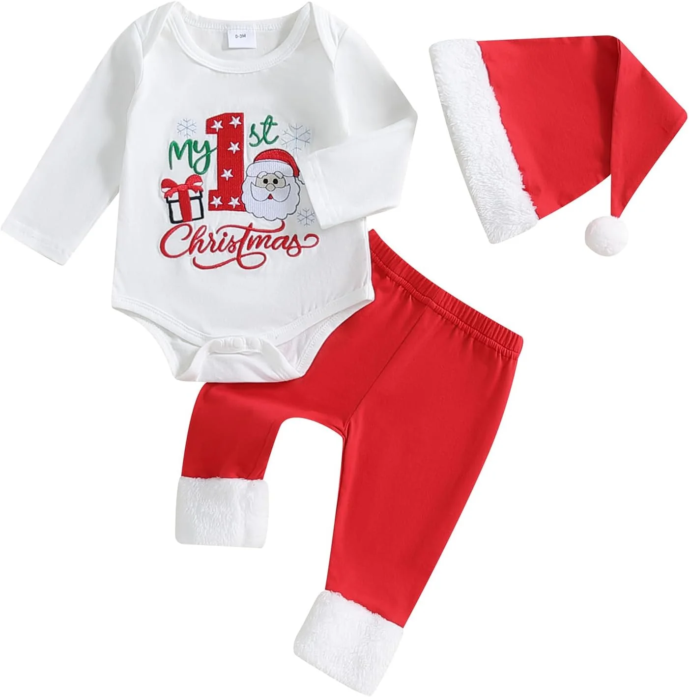 لباس کریسمس نوزادی پسرانه دخترانه Geagodelia، ست لباس نوزادی، بادی آستین بلند + شلوار، ست نرم نوزادی اولین کریسمس من لباس کریسمس نوزادی پسرانه دخترانه Geagodelia، ست لباس نوزادی، بادی آستین بلند + شلوار، ست نرم نوزادی اولین کریسمس من