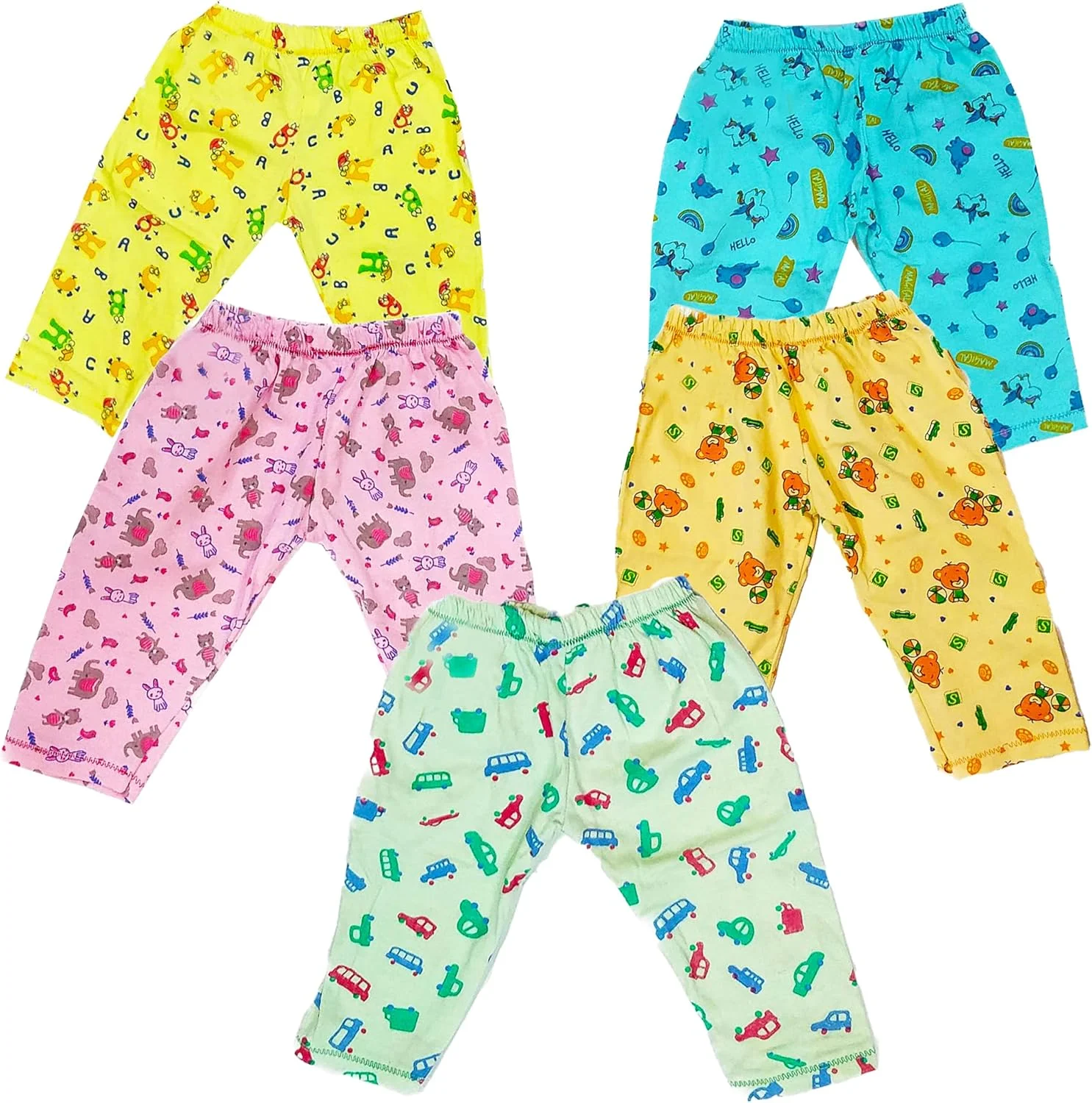 شلوار راحتی بچگانه، مناسب پسران و دختران (بسته 5 عددی)، چند رنگ، 3-4 سال