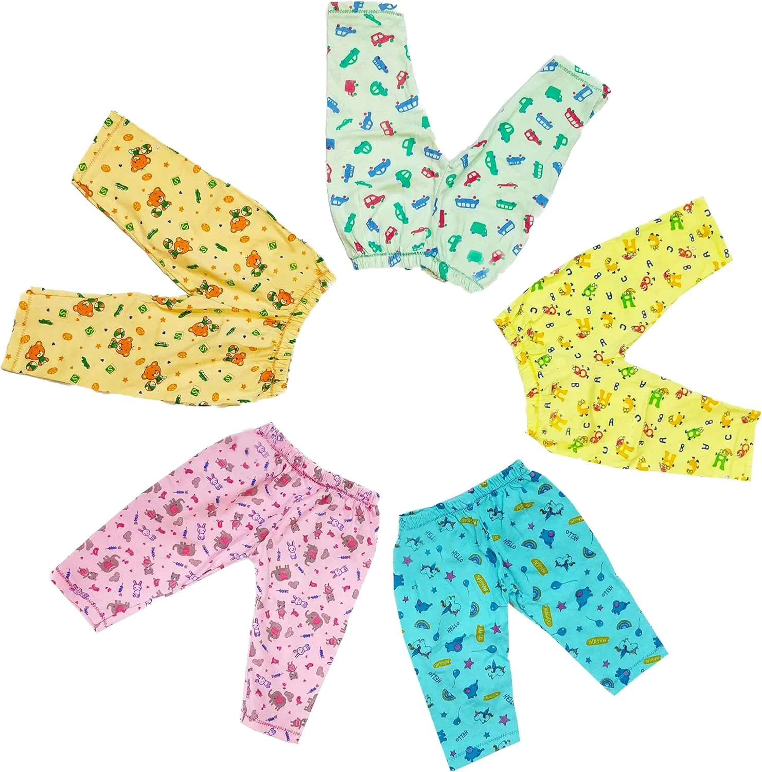 شلوار راحتی بچگانه، مناسب پسران و دختران (بسته 5 عددی)، چند رنگ، 3-4 سال