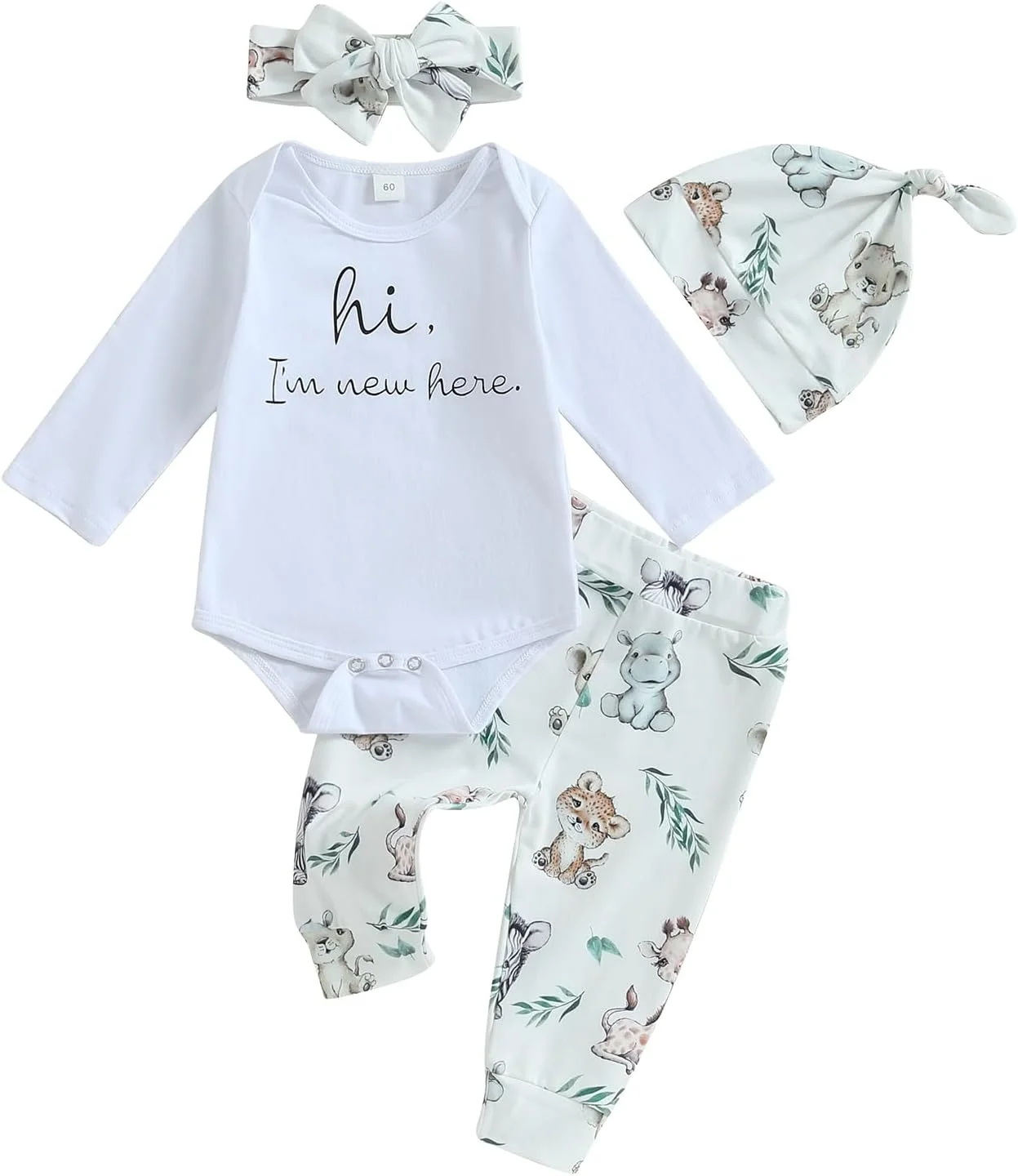 MERSARIPHY ست لباس نوزادی پسرانه و دخترانه، لباس بیمارستانی، رامپر حروف دار، شلوار و کلاه