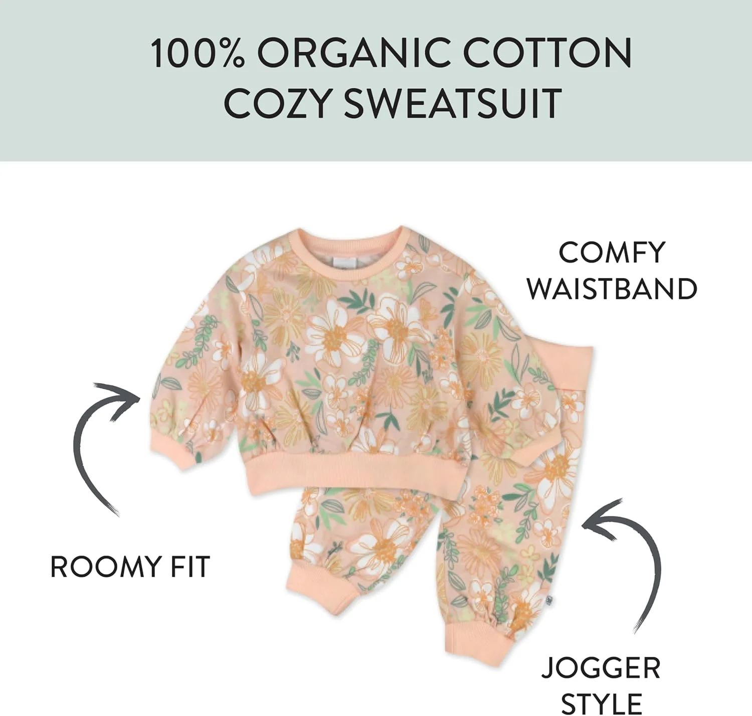 ست هودی، شلوار جاگر و سویشرت نوزادی HonestBaby، پنبه ارگانیک، مناسب نوزاد، نوپا، پسر، دختر، یونیسکس