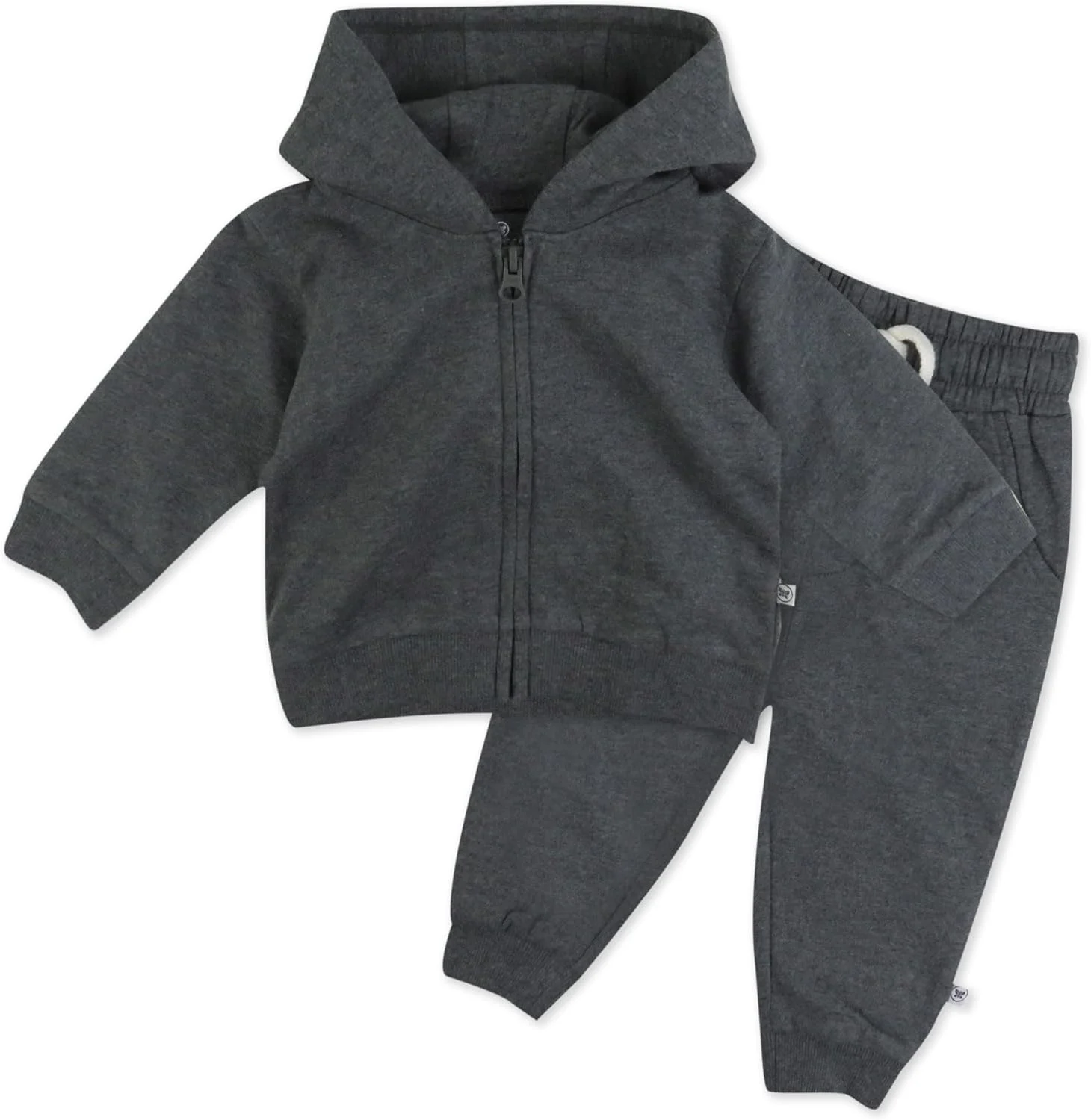 ست هودی زیپ‌دار پشمی و شلوار گرمکن دو تکه پسرانه HonestBaby، 100% پنبه ارگانیک برای نوزاد و کودک نوپا، ست لباس ورزشی پسرانه (بسته 2 عددی)
