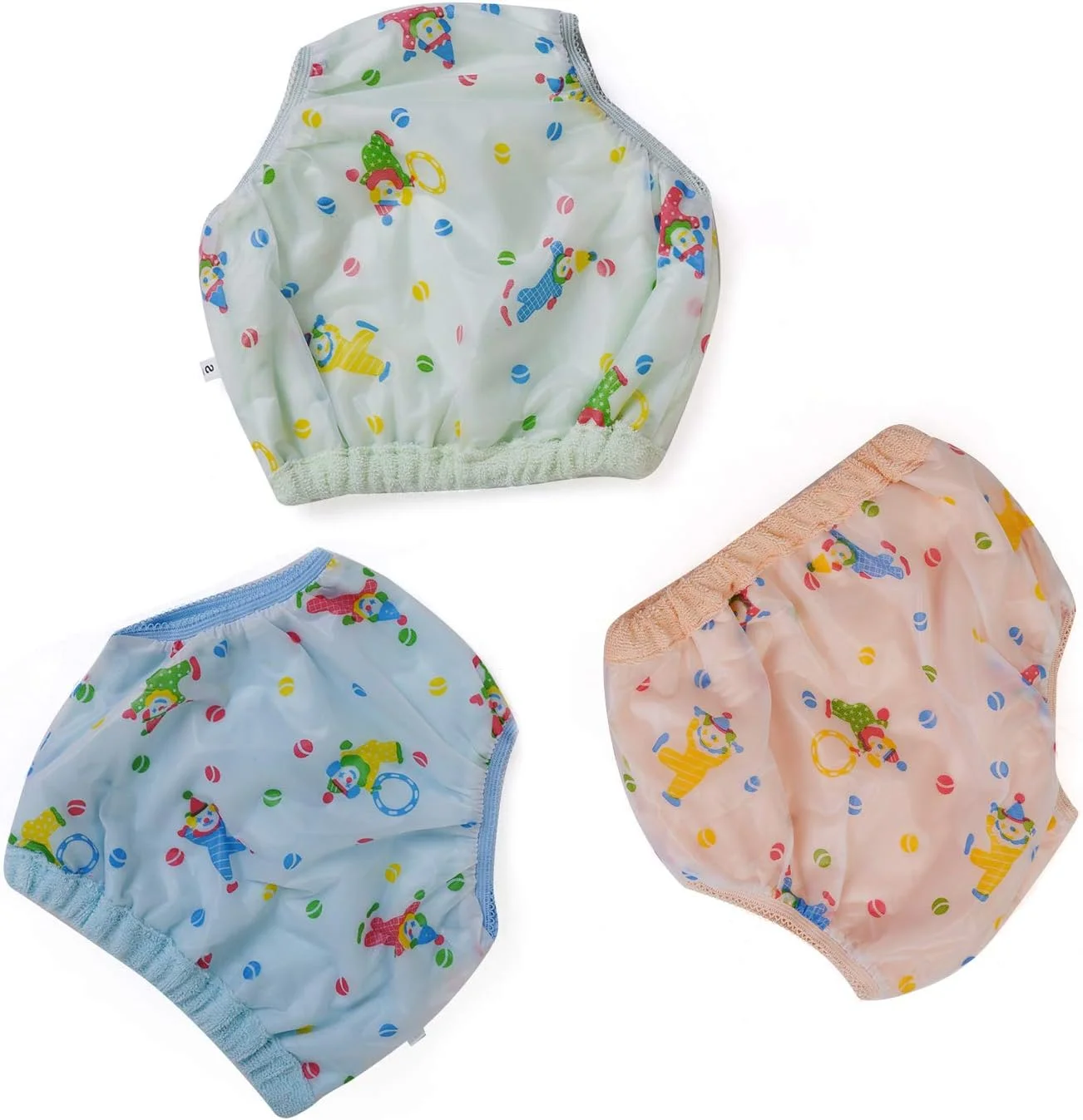 شورت آموزشی ضد آب کودک مناسب نوزاد 0-6 ماهه (لایه بیرونی PVC، لایه داخلی حوله نرم) (شورت PVC، بسته 3 عددی)