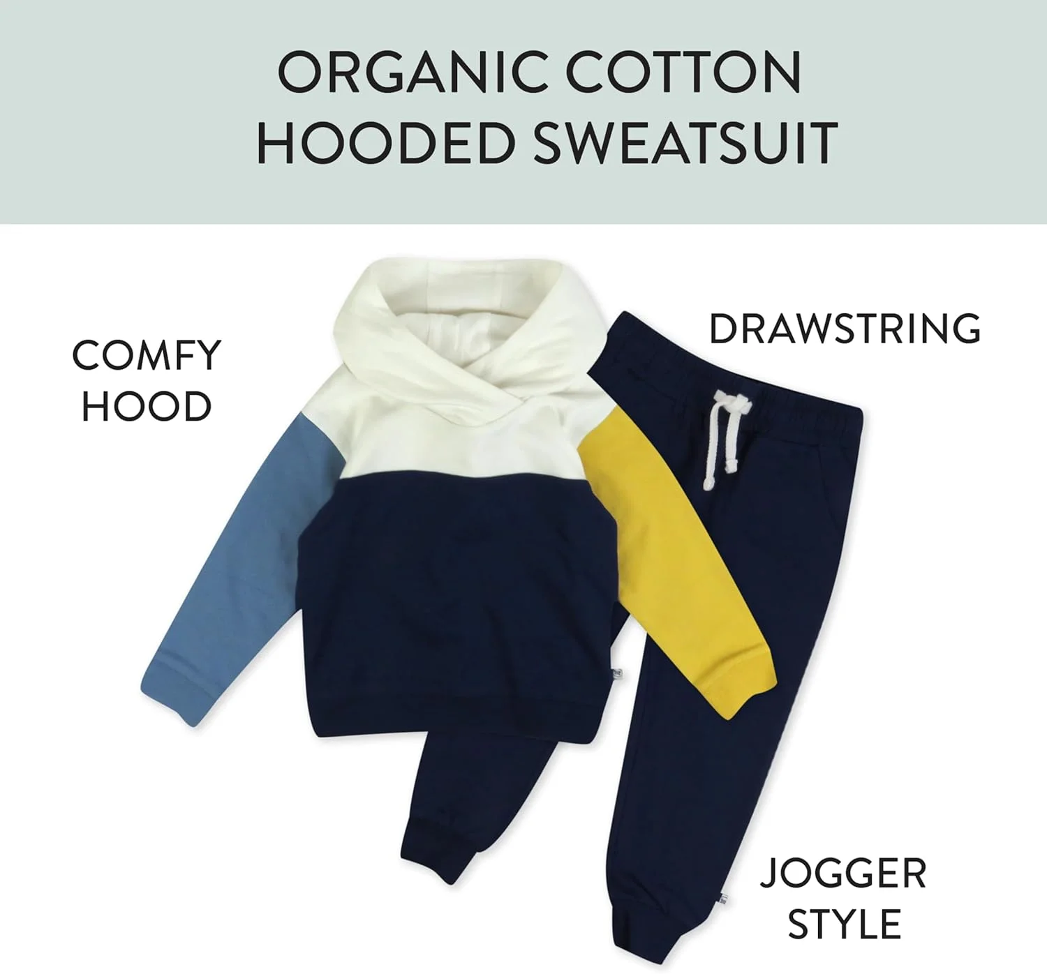 ست هودی و شلوار گرمکن پشمی دو تکه پسرانه HonestBaby، 100% پنبه ارگانیک برای نوزاد و کودک نوپا (بسته 2 عددی)