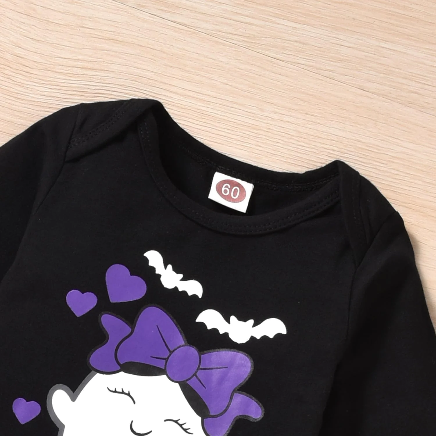 لباس هالووین نوزاد HIHA، رامپر یک تکه، شلوار شبح، هدبند، لباس هالووین 3 تکه دخترانه پسرانه