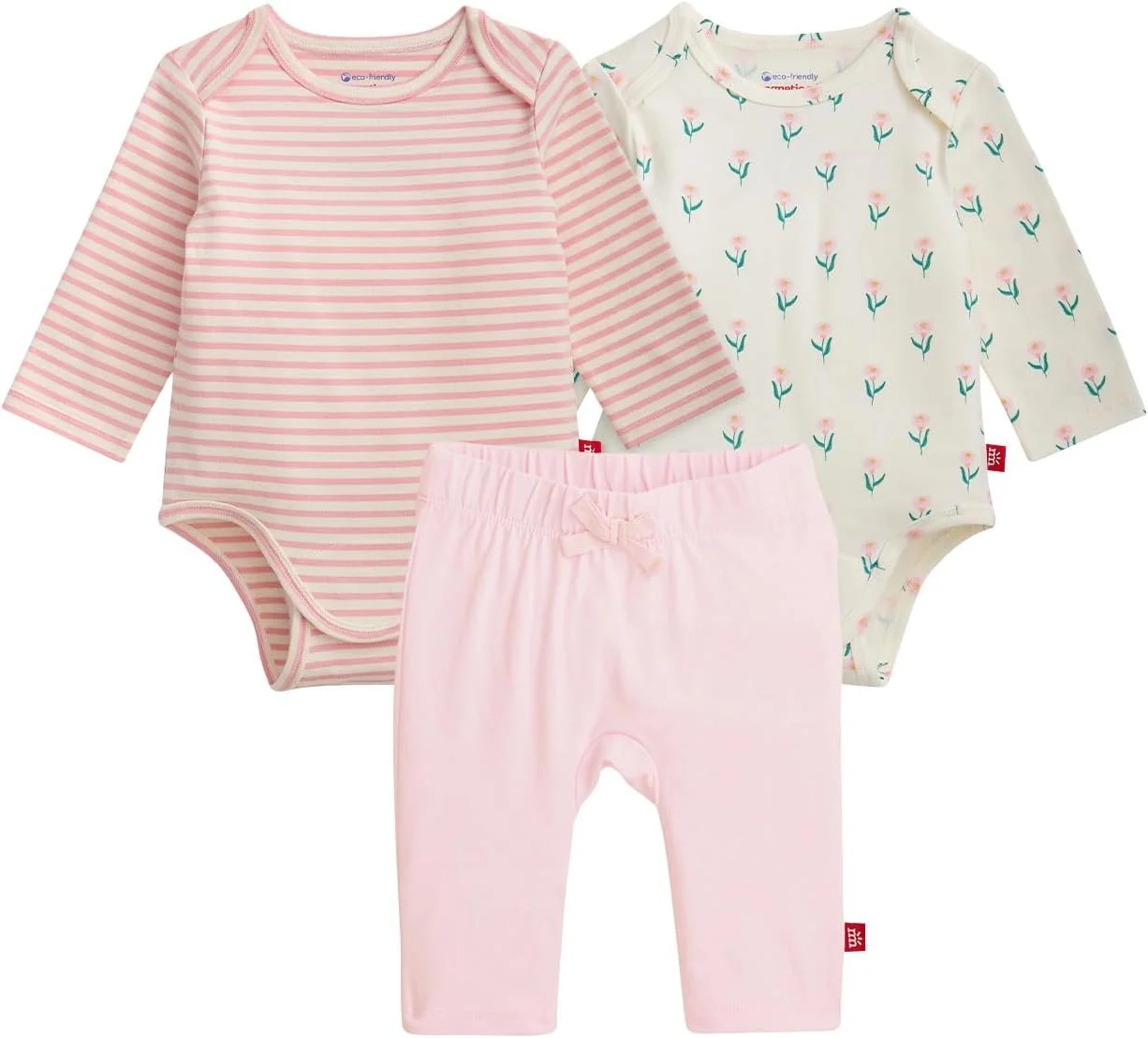 بسته 2 عددی لباس کودک دکمه دار آهنربایی | ست بادی و شلوار نوزادی