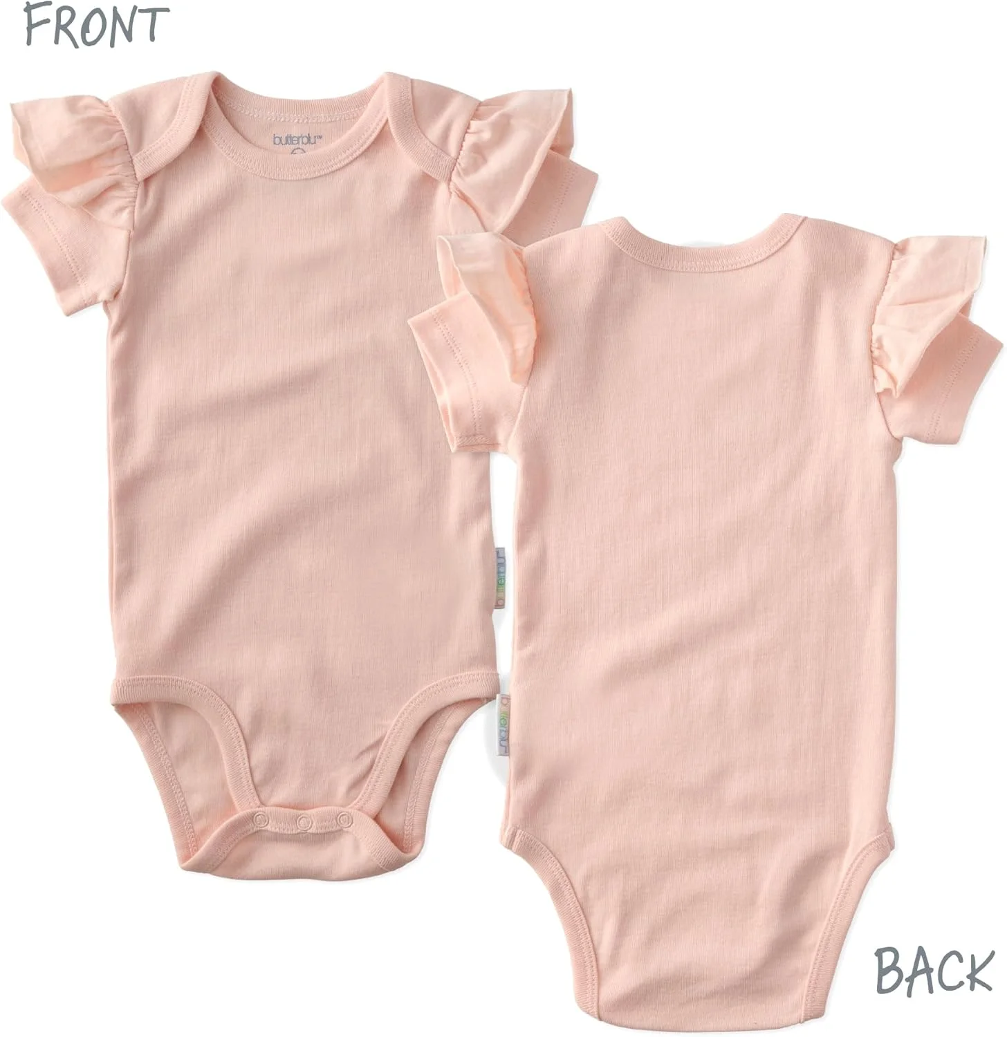 بادی آستین کوتاه چین‌دار دخترانه Rory، بسته‌ی 10 عددی، لباس‌های پنبه‌ی ارگانیک 100% مناسب نوزادان و دختران