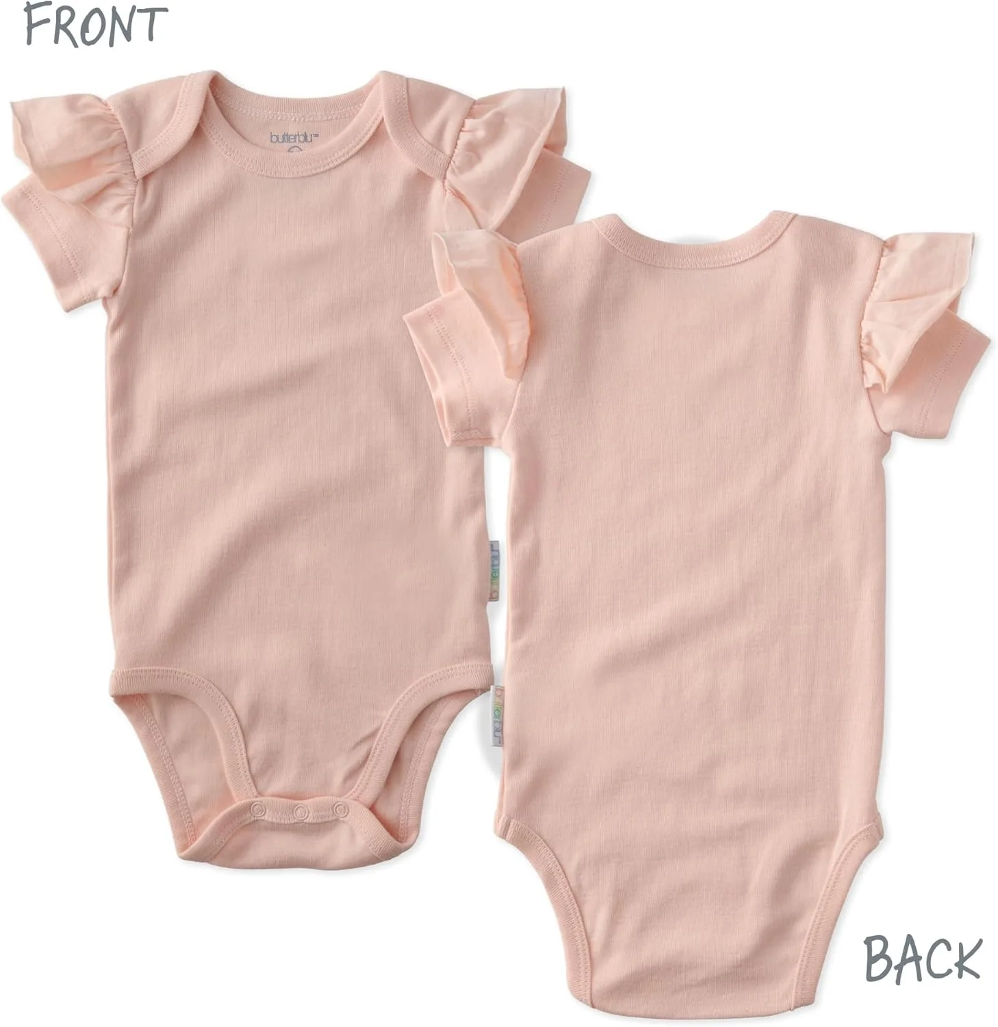 بادی آستین کوتاه چین‌دار دخترانه مدل روری، بسته‌ی 5 عددی، لباس 100% پنبه ارگانیک برای نوزادان و دختران کوچک