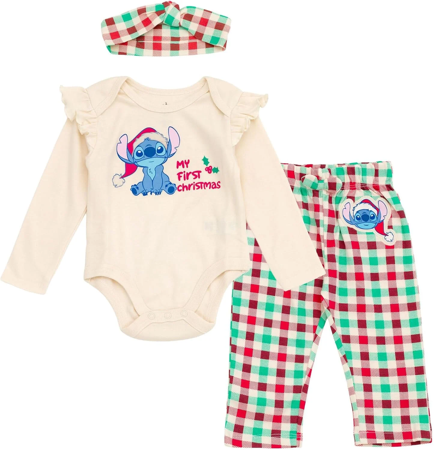 ست لباس 3 تکه نوزادی دخترانه دیزنی شامل بادی، شلوار و هدبند (مناسب نوزاد تا 24 ماهگی)