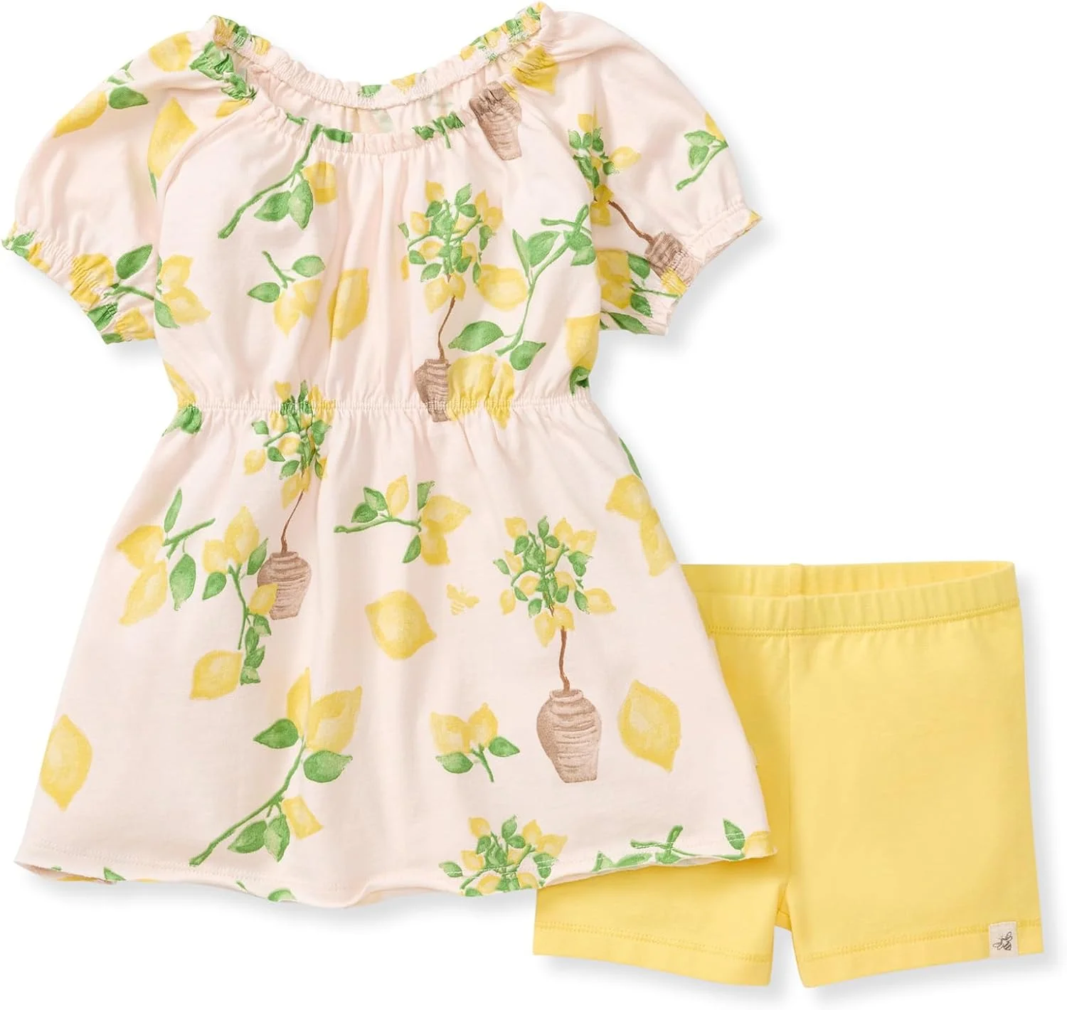 ست تاپ و شورت نوزادی دخترانه Burt's Bees Baby، بسته تونیک و شورت، 100% پنبه ارگانیک