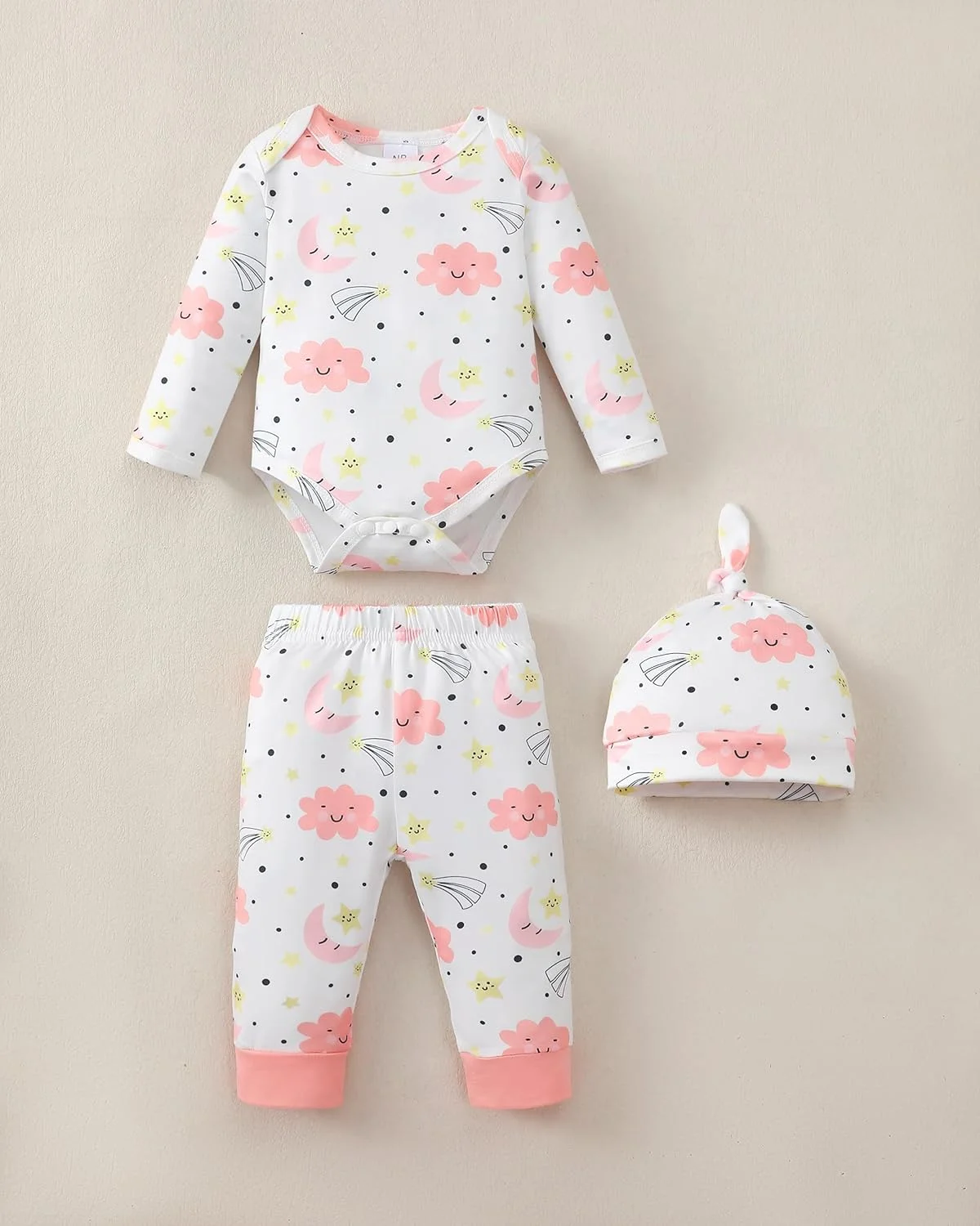 مجموعه 11 تکه لباس نوزادی دخترانه رنوتمی شامل بادی، شلوار، کلاه و پتو - ست هدیه نوزاد