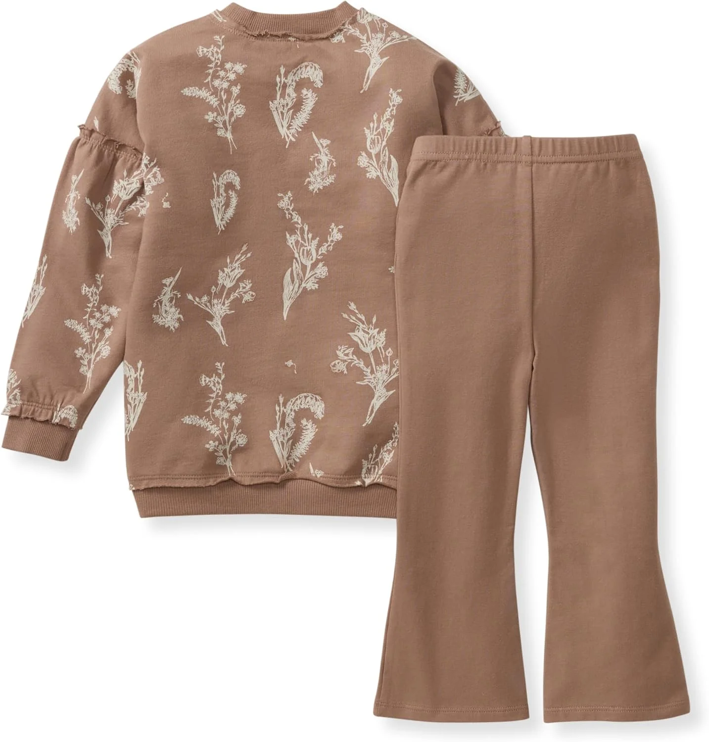 ست بادی آستین بلند و شلوار جورابدار طرح گلدار نوزاد برند برتز بیز