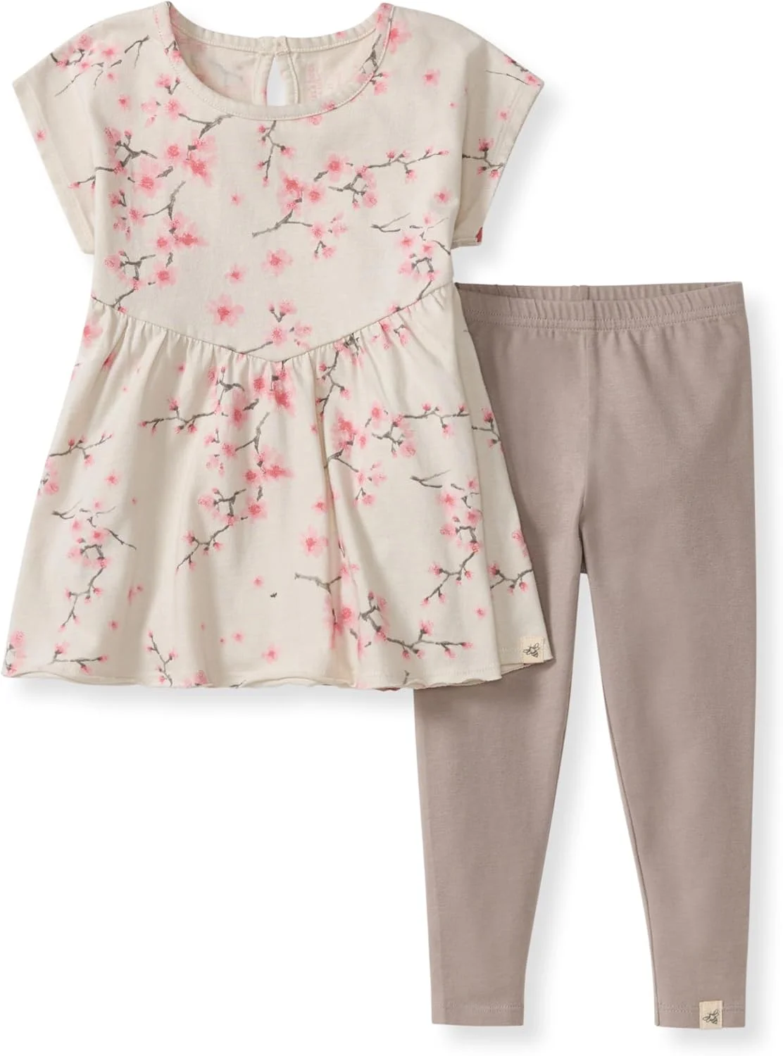 ست بلوز آستین کوتاه و لگینگ نوزادی دخترانه Burt's Bees Baby، ست لباس، 100% پنبه ارگانیک، ست لباس نوزاد و کودک نوپا