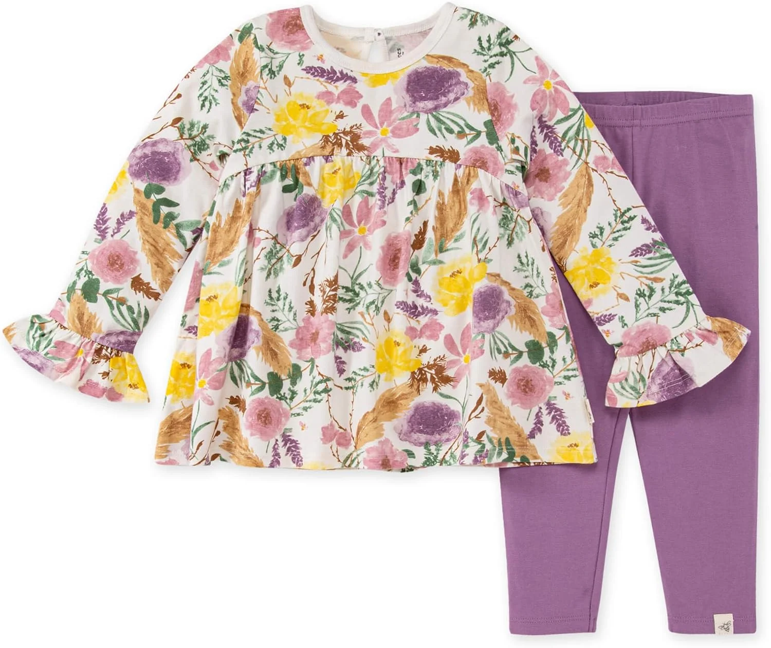 ست تاپ و شلوار دخترانه نوزادی برتز بیز، تونیک و لگ، 100% پنبه ارگانیک