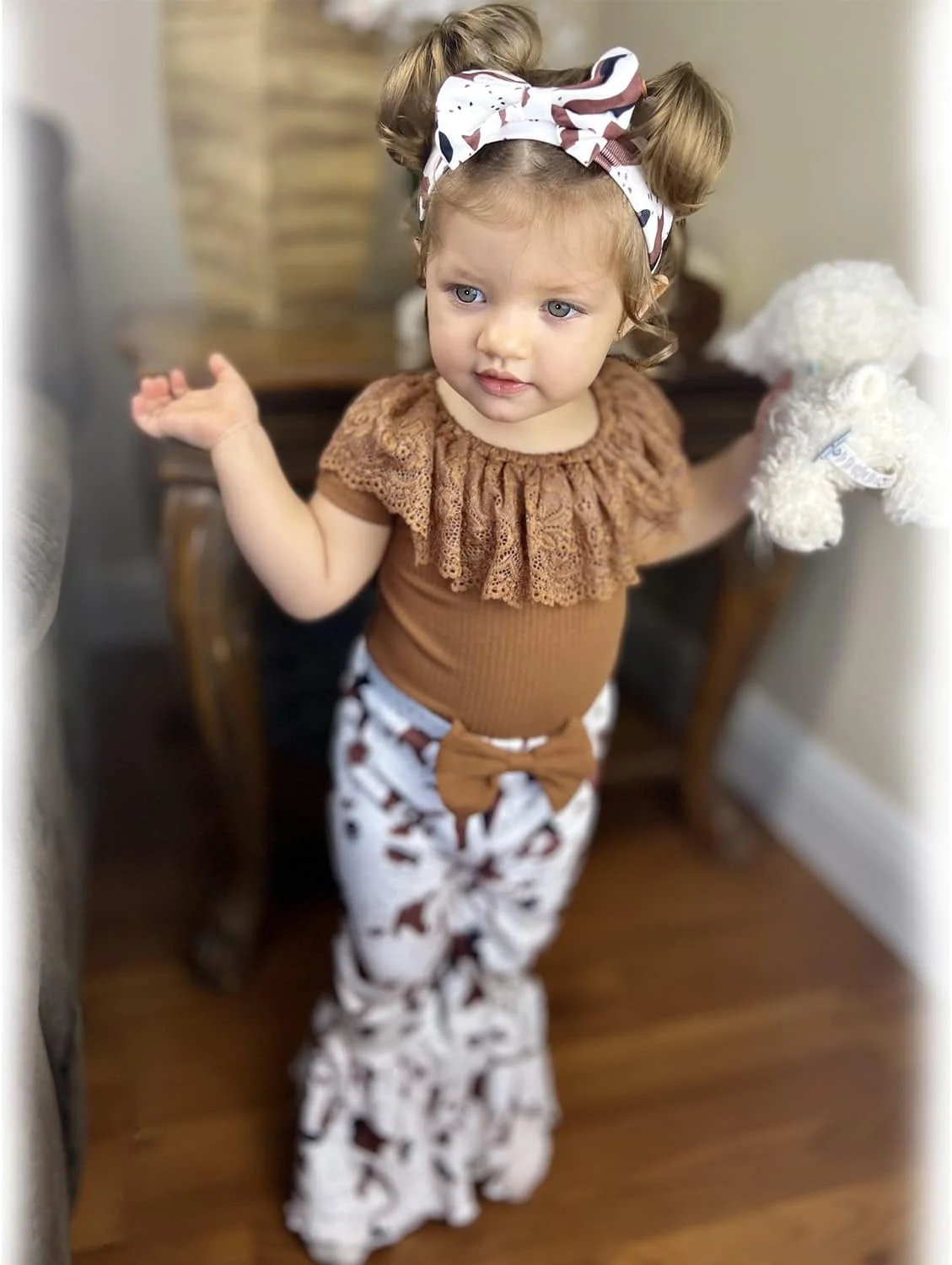 لباس های تابستانی نوزادی دخترانه HINTINA، شلوار دمپا گشاد غیر رسمی