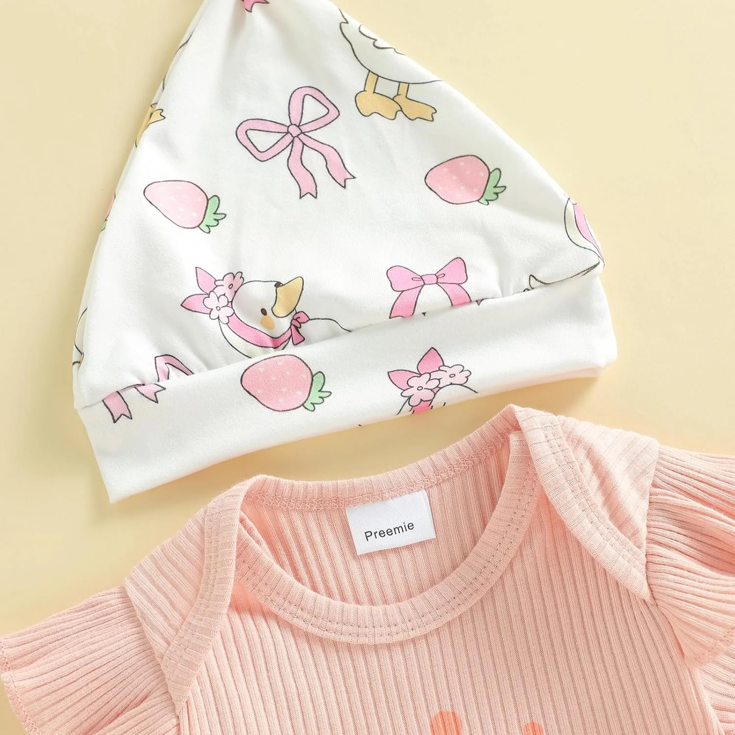 لباس نوزاد دختر، رامپر با نوشته "پرنسس از راه رسید"، ست شلوار با کمر کشی، لباس های زیبا برای بدو تولد نوزاد