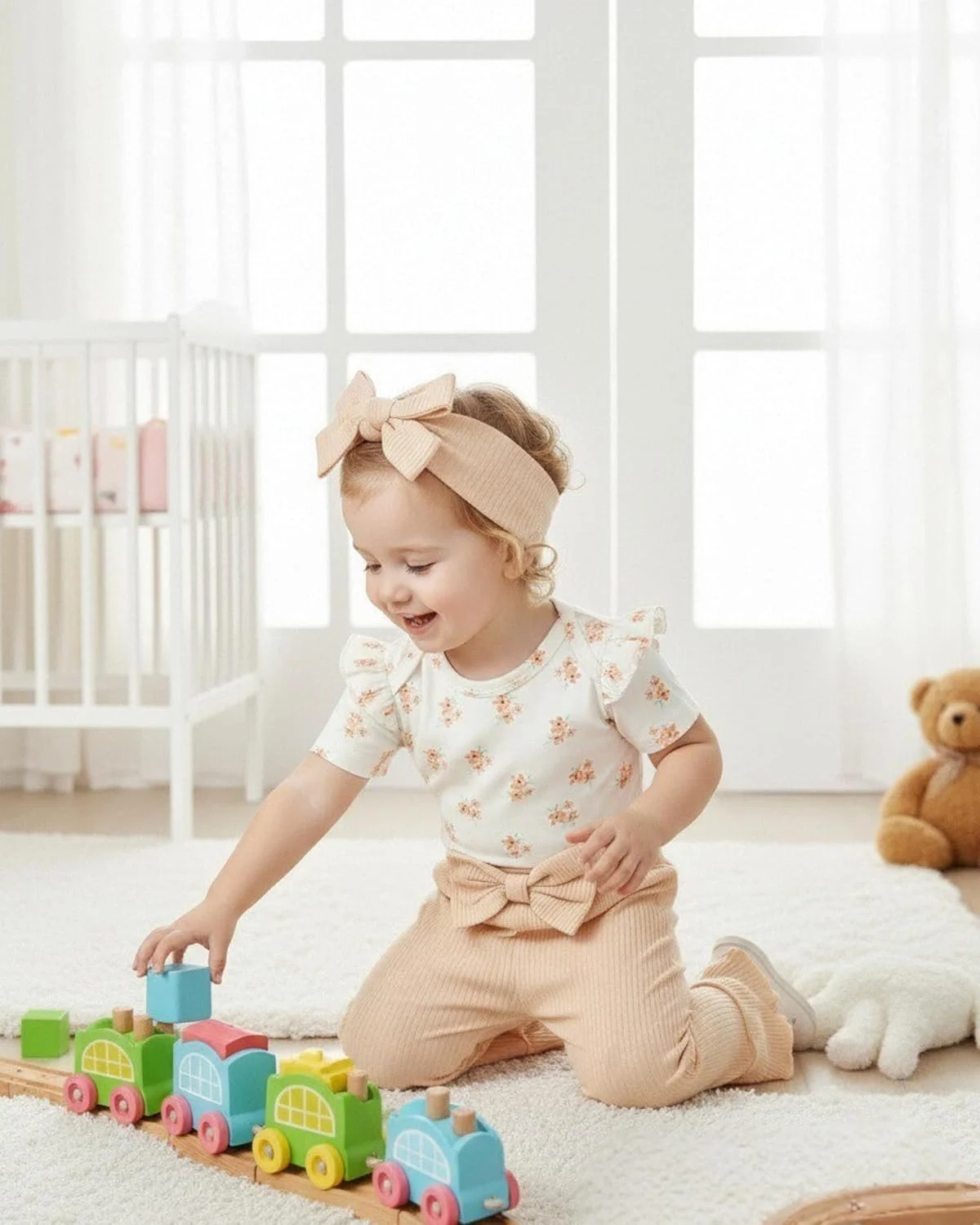 لباس نوزادی دخترانه Renotemy، رامپر، ست لباس بهاری و تابستانی، شلوار دمپا گشاد برای دختران، سایز نوزاد نارس تا 12 ماه