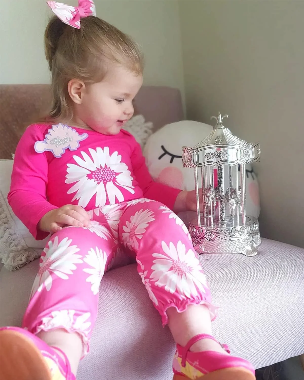 ست سه تکه رامپر آستین کوتاه و شورت نوزادی دخترانه