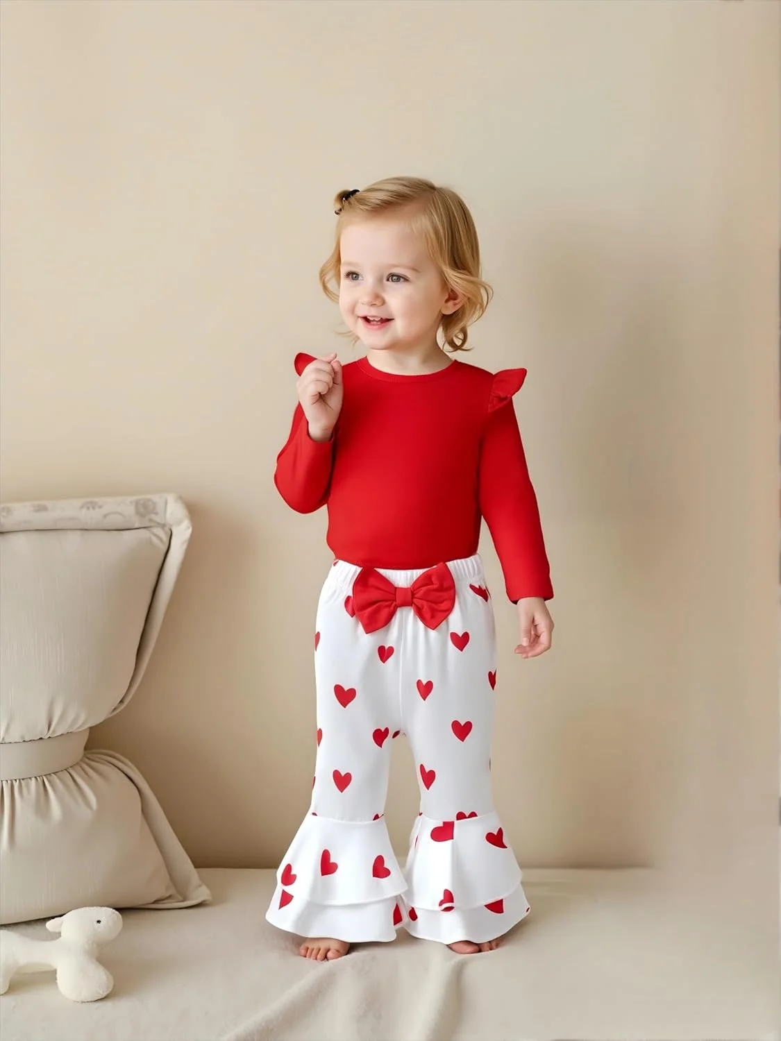 لباس نوزادی دخترانه Renotemy، رامپر نوزادی، ست لباس های پاییزی و زمستانی، هدیه برای دختران، ست شلوار دمپا گشاد زیبا