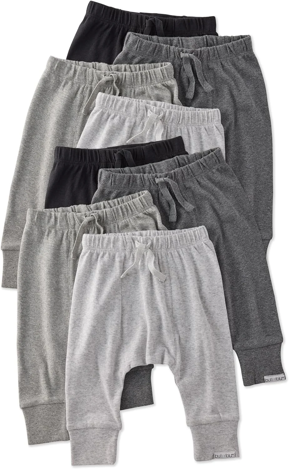 شلوار جاگر نوزادی یونی‌سکس 8 عددی، 100% پنبه ارگانیک، مناسب نوزاد تا نوپا دخترانه و پسرانه