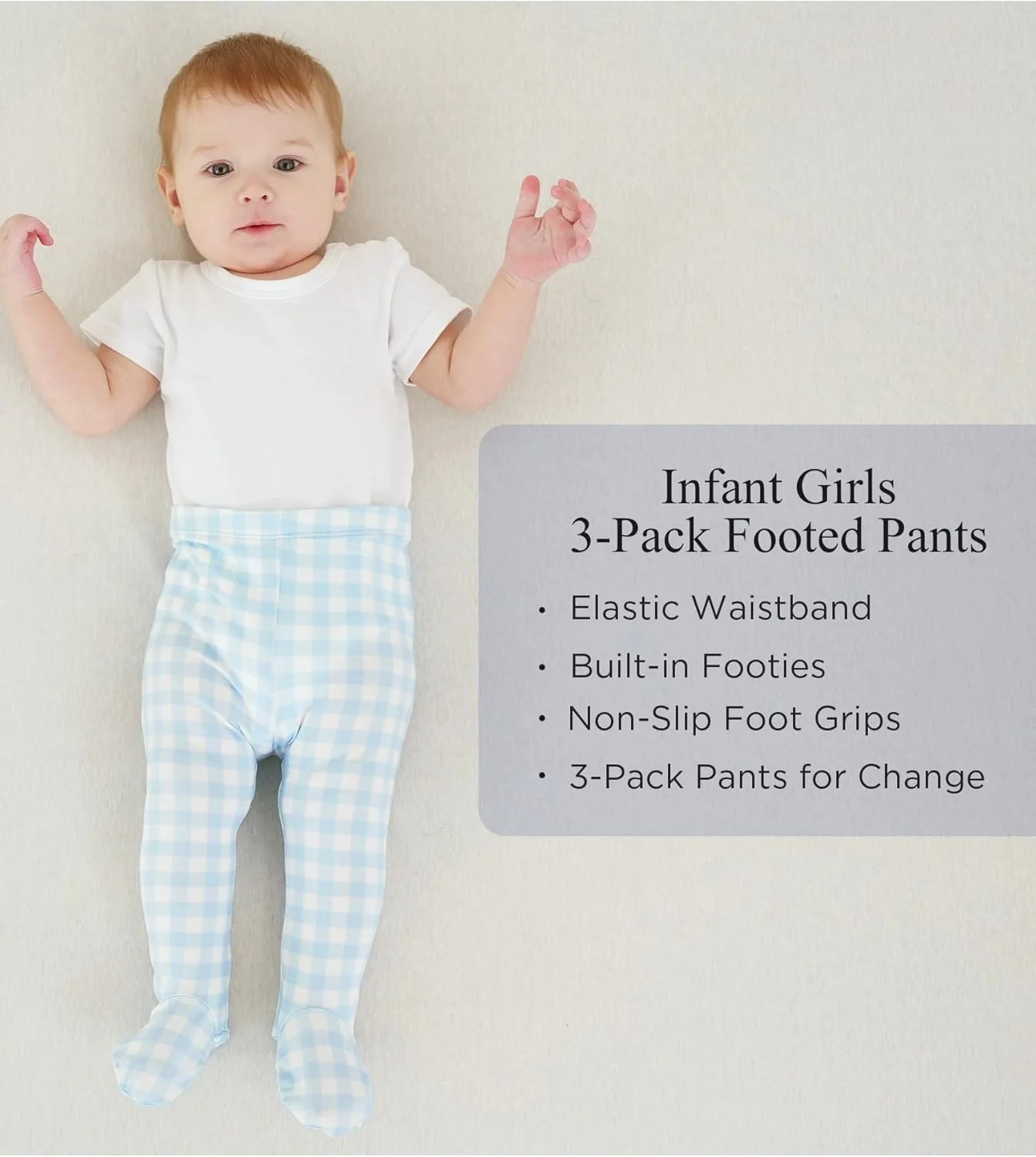 شلوار نوزادی سه عددی ویسکوز بامبو مناسب نوزاد دختر، شلوار جوراب دار بچه گانه