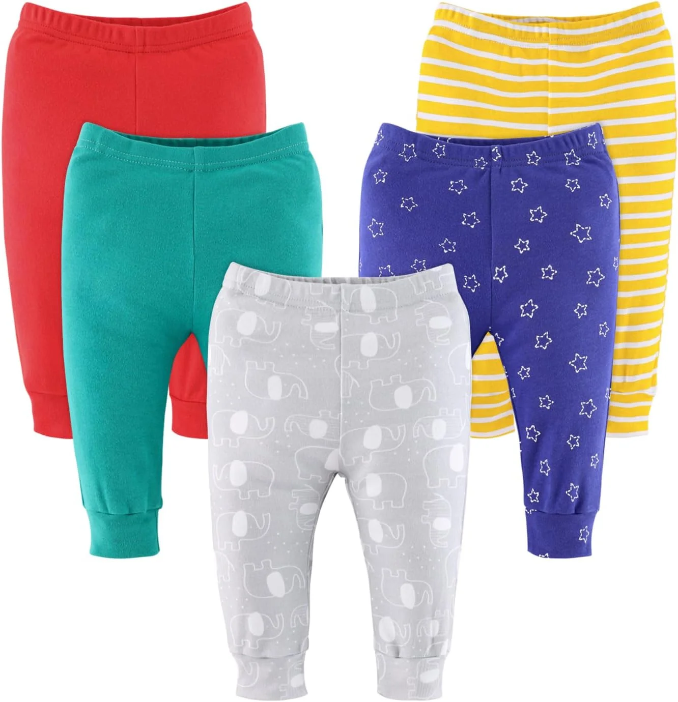 ست 5 عددی شلوار نوزادی طرح فیل برای دختران و پسران، مناسب نوزاد تا 24 ماه