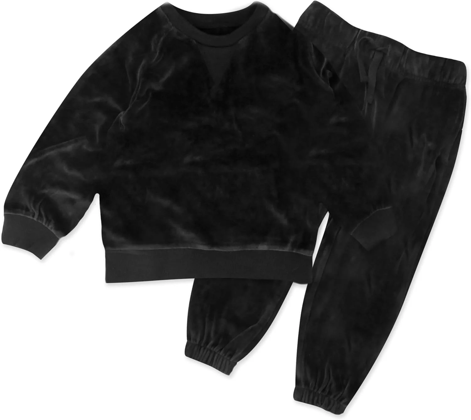 ست هودی پولور، سویشرت زیپ‌دار و شلوار جاگر مخملی کودکانه