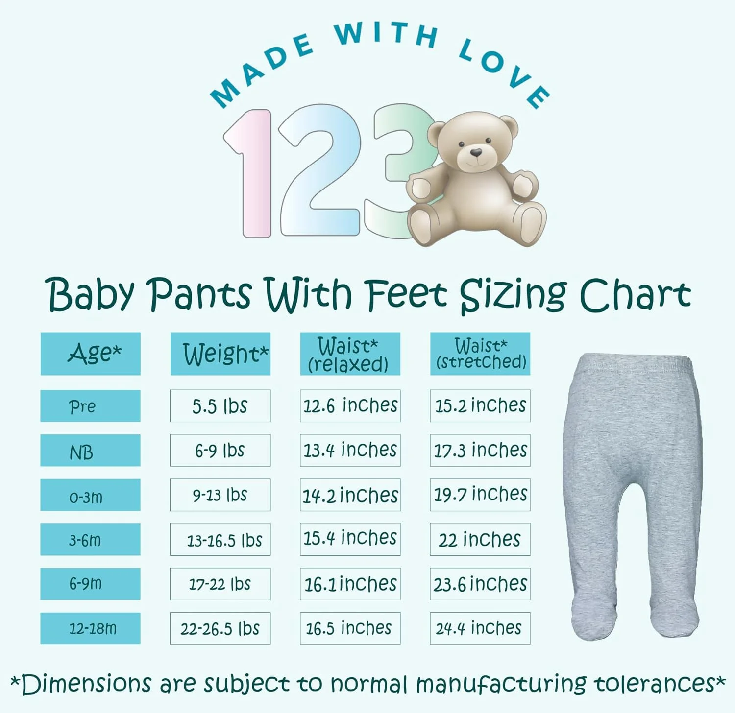 شلوار نخی و نرم کودکانه 123 Bear با فاق باز