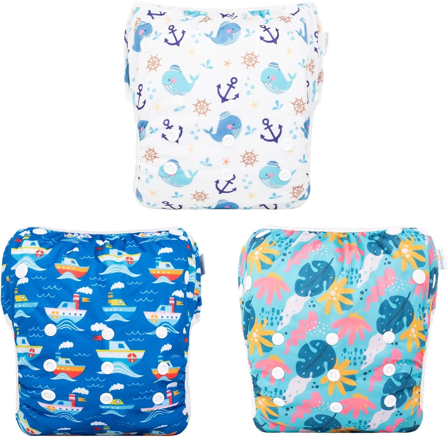 مایو شنای نوزاد و کودک Babygoal، قابل استفاده مجدد، قابل تنظیم و شستشو، سایز متغیر مناسب برای 6 ماه تا 3 سال، مناسب برای هدیه و کلاس های شنا، 3 عددی مدل 3ZSD26